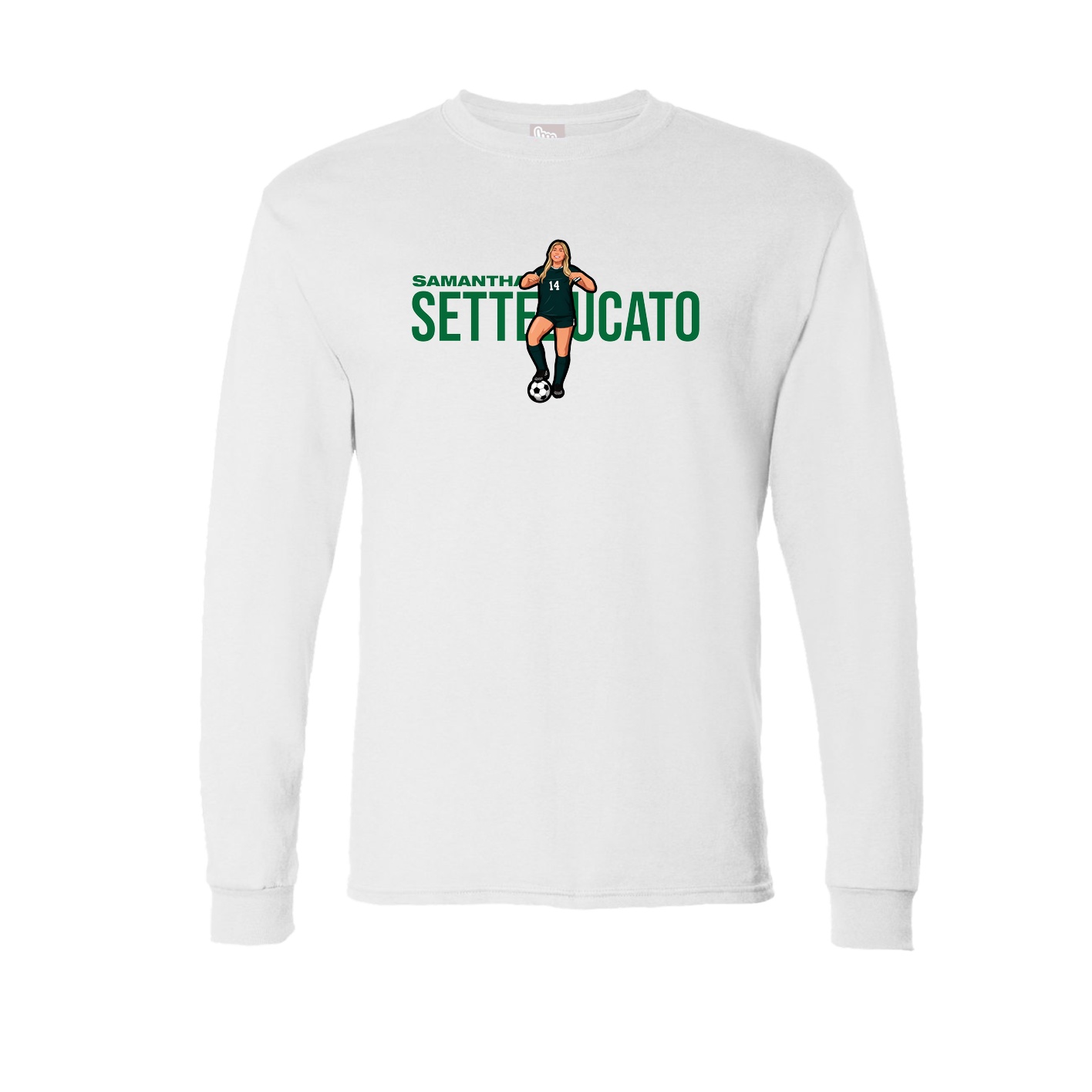 Long Sleeve Tee — Player Name in White
