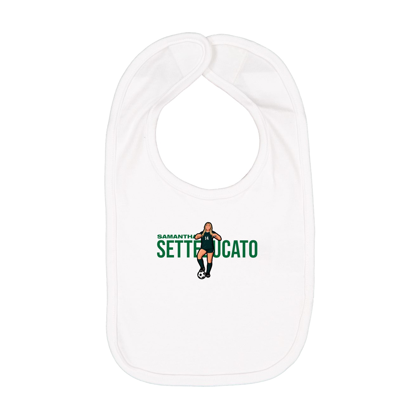 Infant Bib — Player Name in White