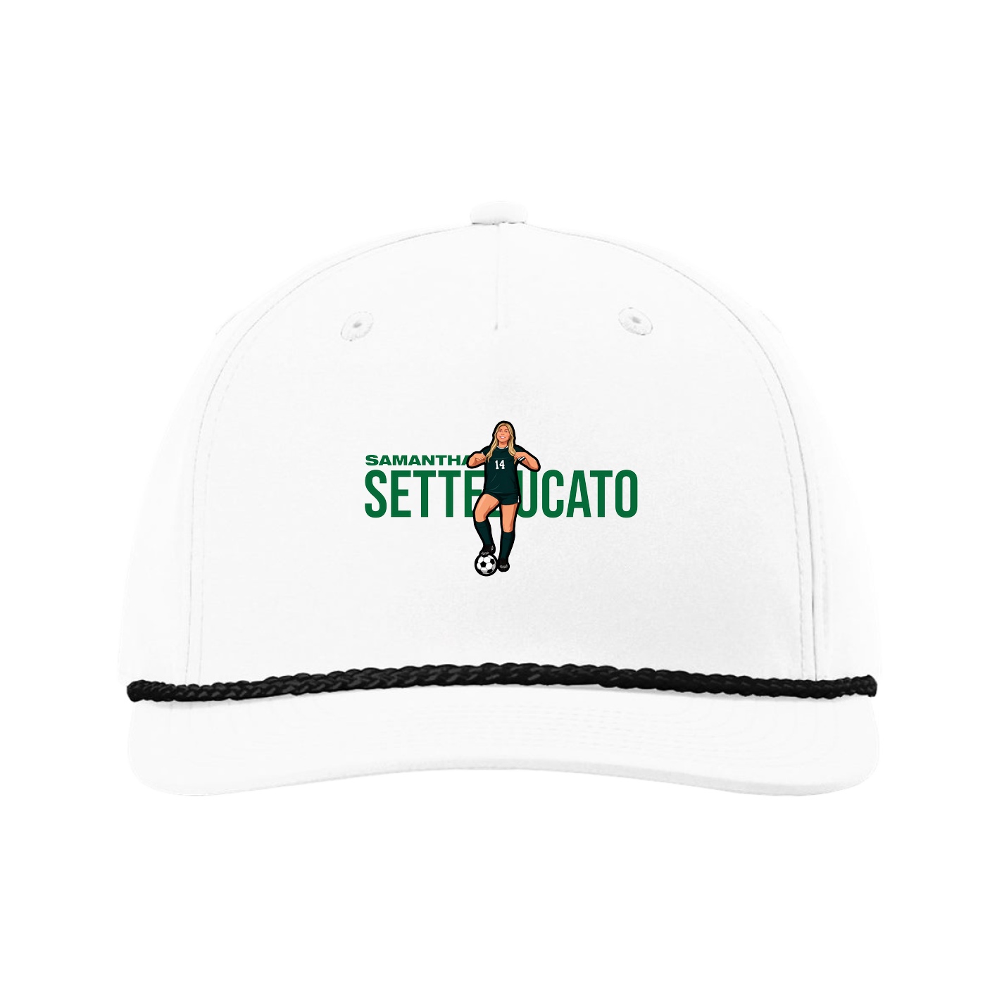 Five-Panel Classic Rope Cap — Player Name in White