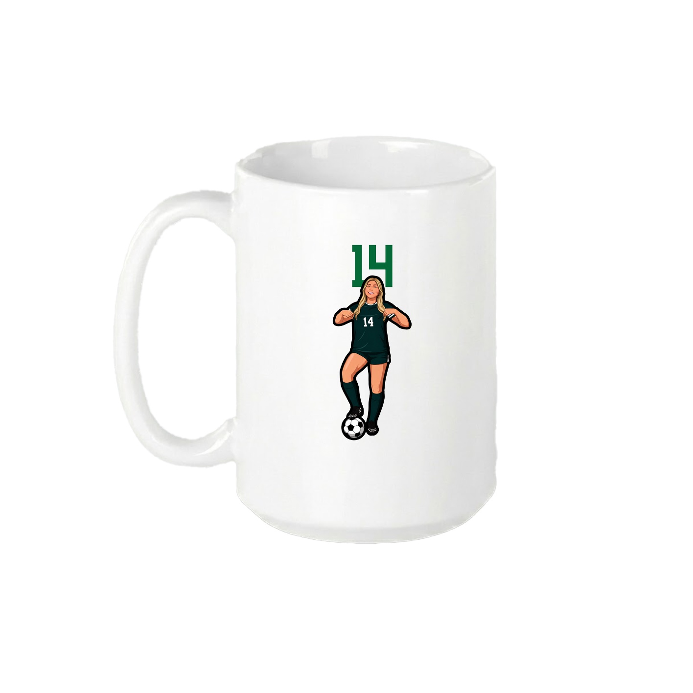 15oz Coffee Mug — Number Top in White