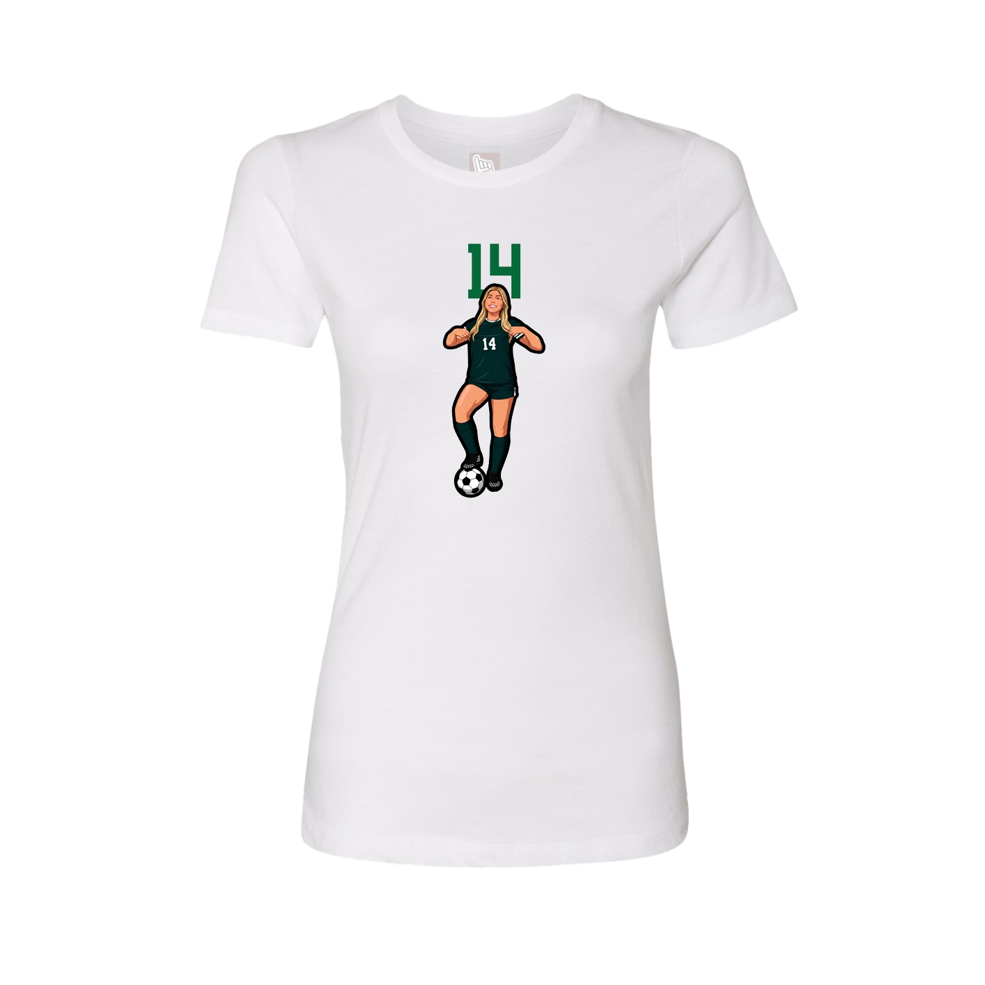 Fitted Women's Tee — Number Top in White