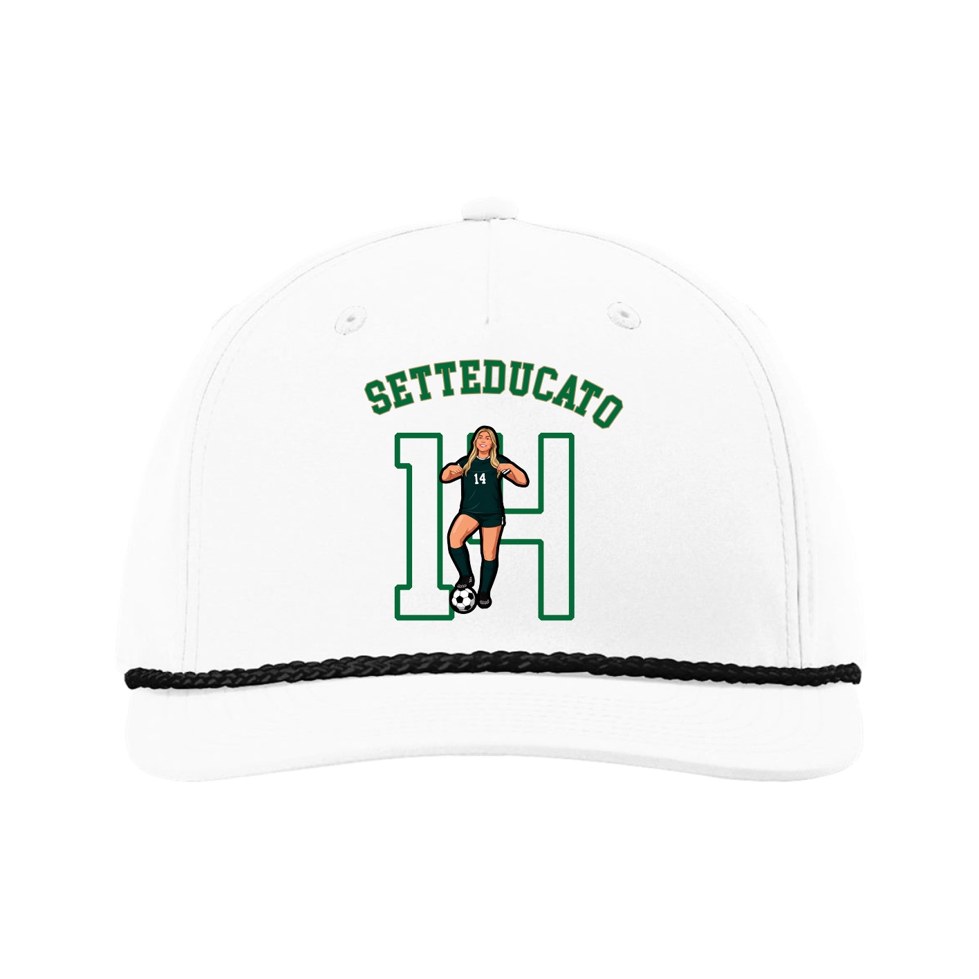 Five-Panel Classic Rope Cap — Shirsey Arch in White