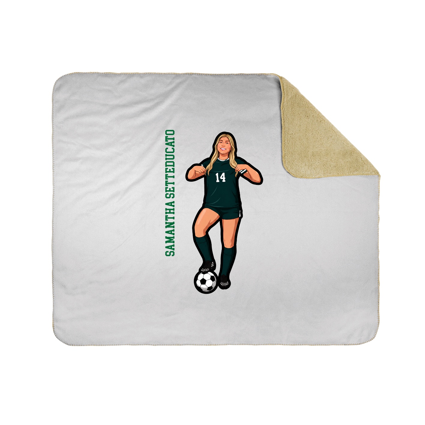 Throw Blanket — Name Vertical in White