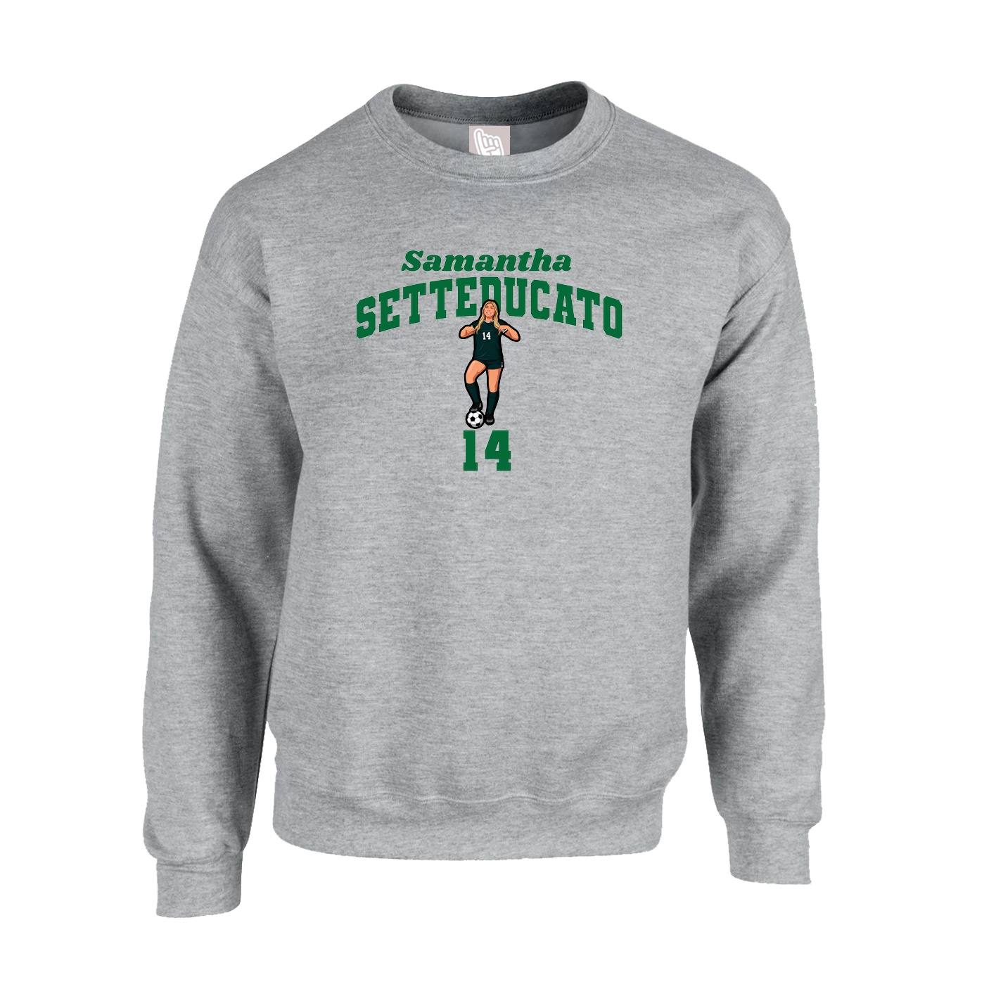 Fleece Crew — Signature Arch in Grey