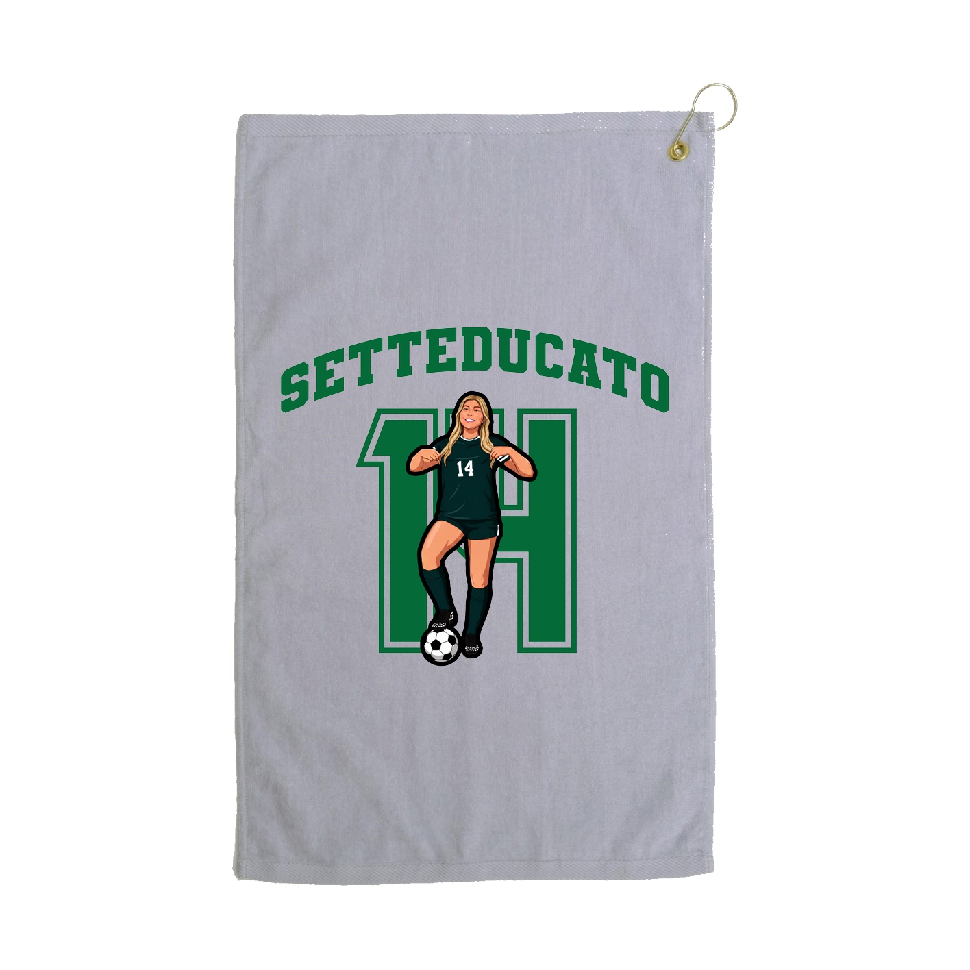 Golf Towel — Number in Grey