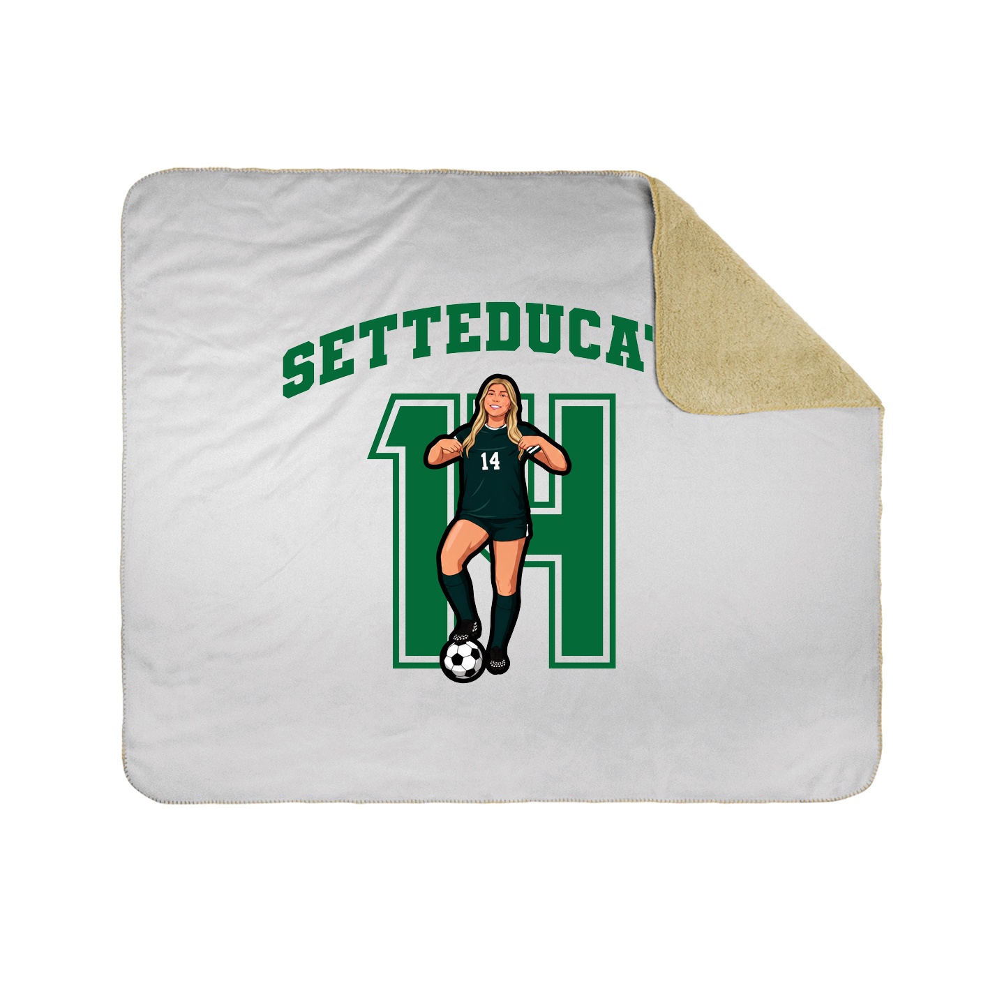 Throw Blanket — Number in White