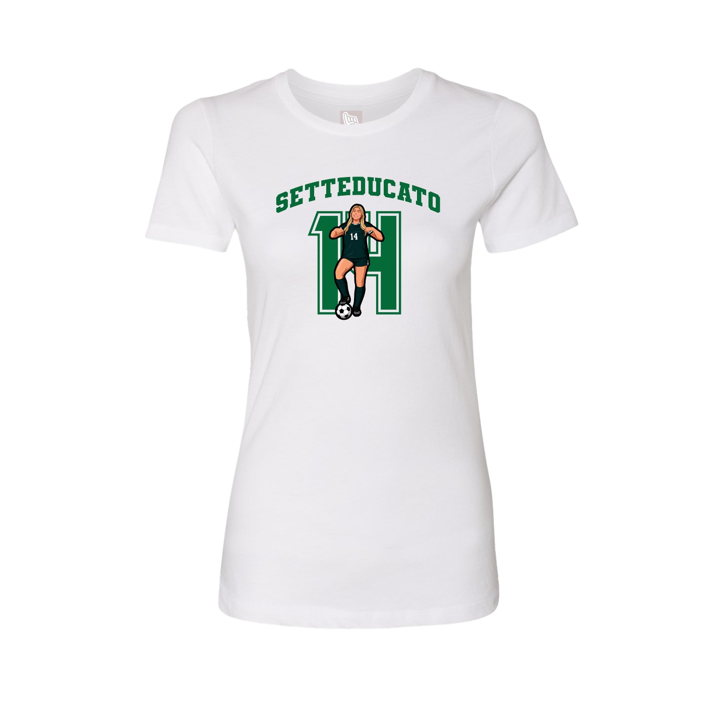 Fitted Women's Tee — Number in White