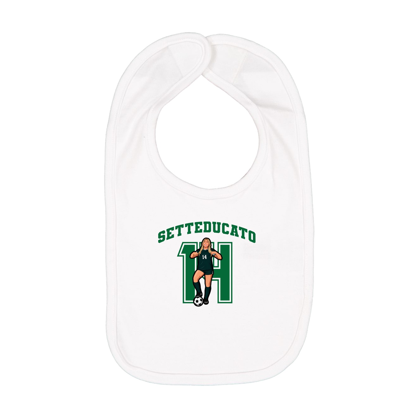 Infant Bib — Number in White