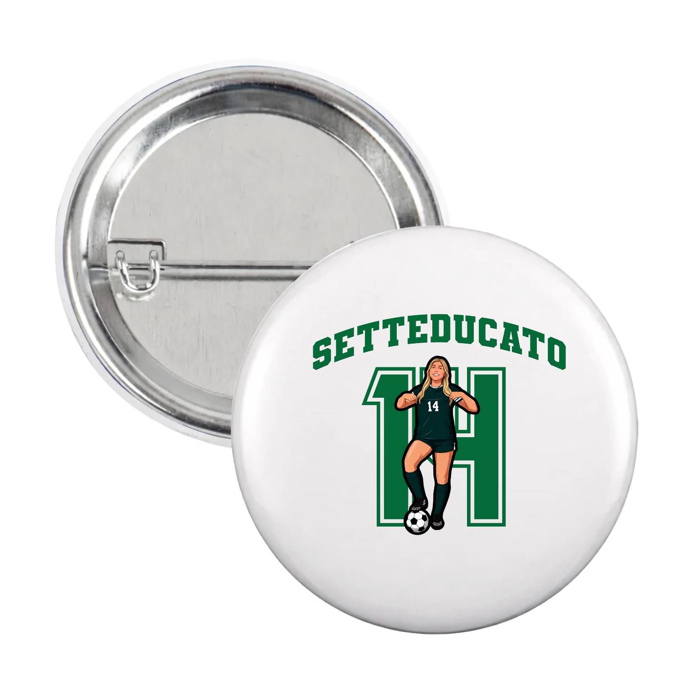 Game Day Button — Number in White