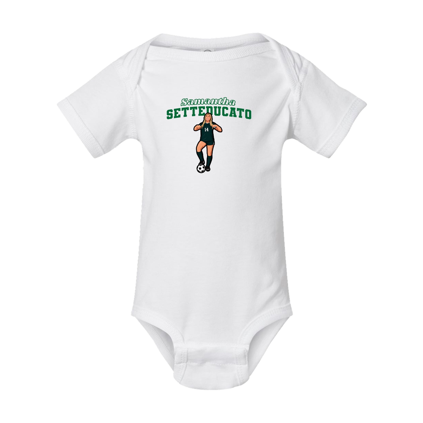 Baby Onesie — Name Arch in White