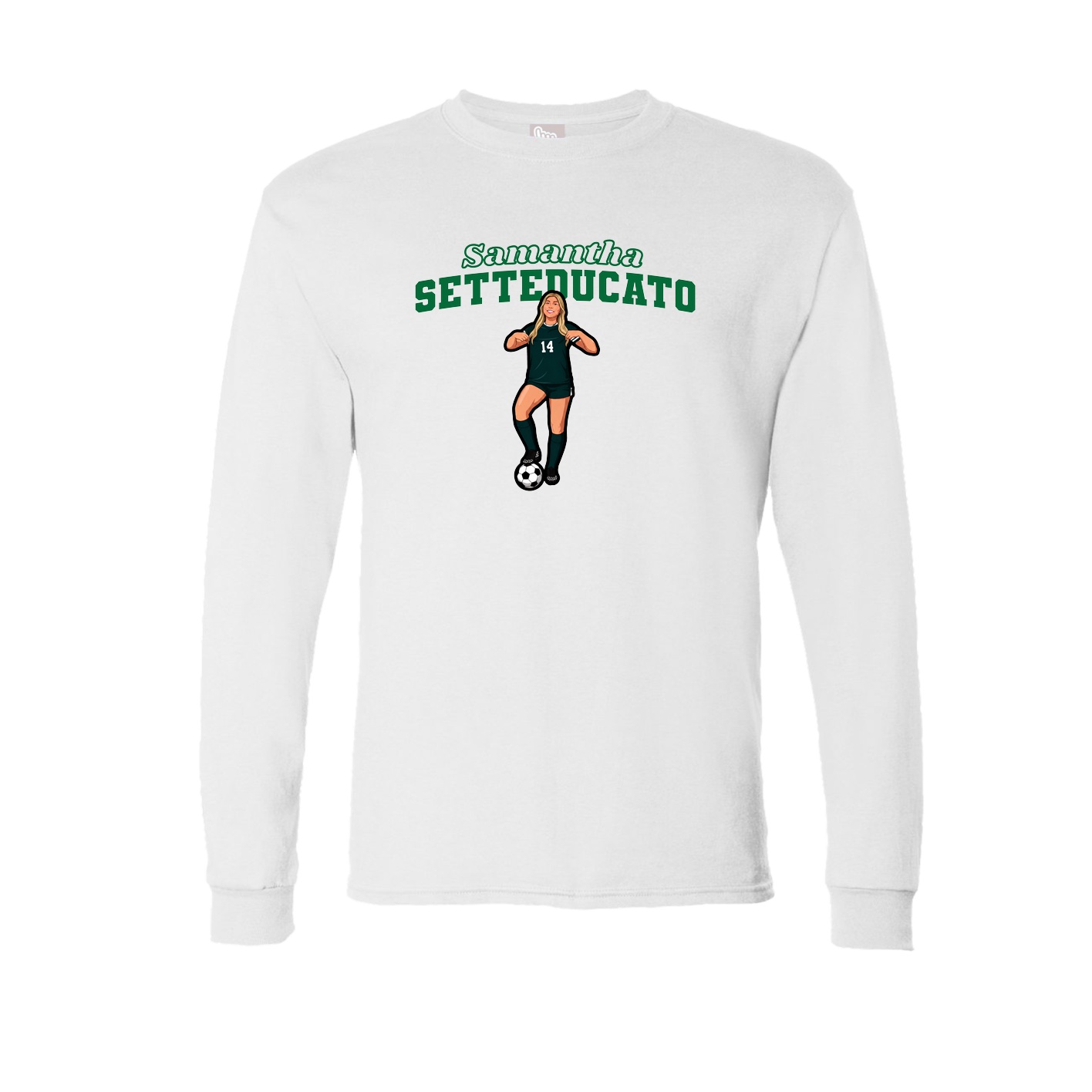 Long Sleeve Tee — Name Arch in White
