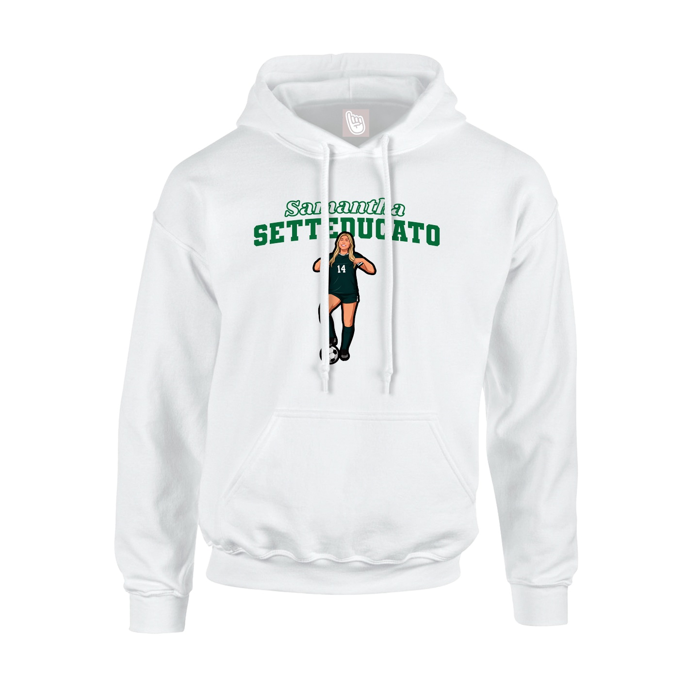 Hoodie — Name Arch in White