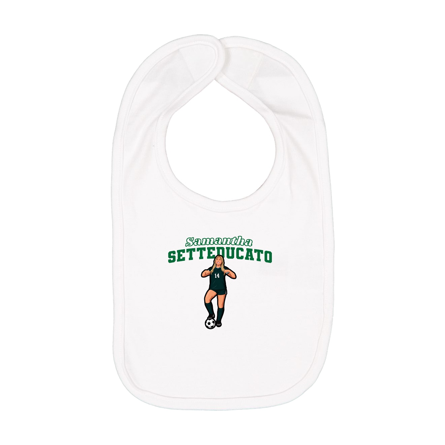 Infant Bib — Name Arch in White