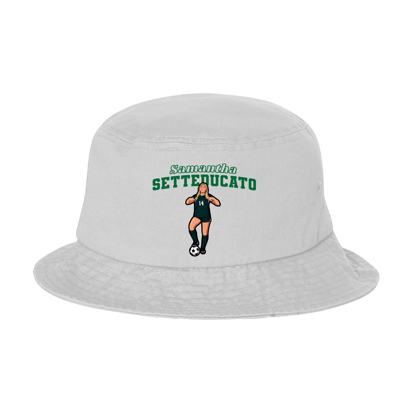 Bucket Cap — Name Arch in White