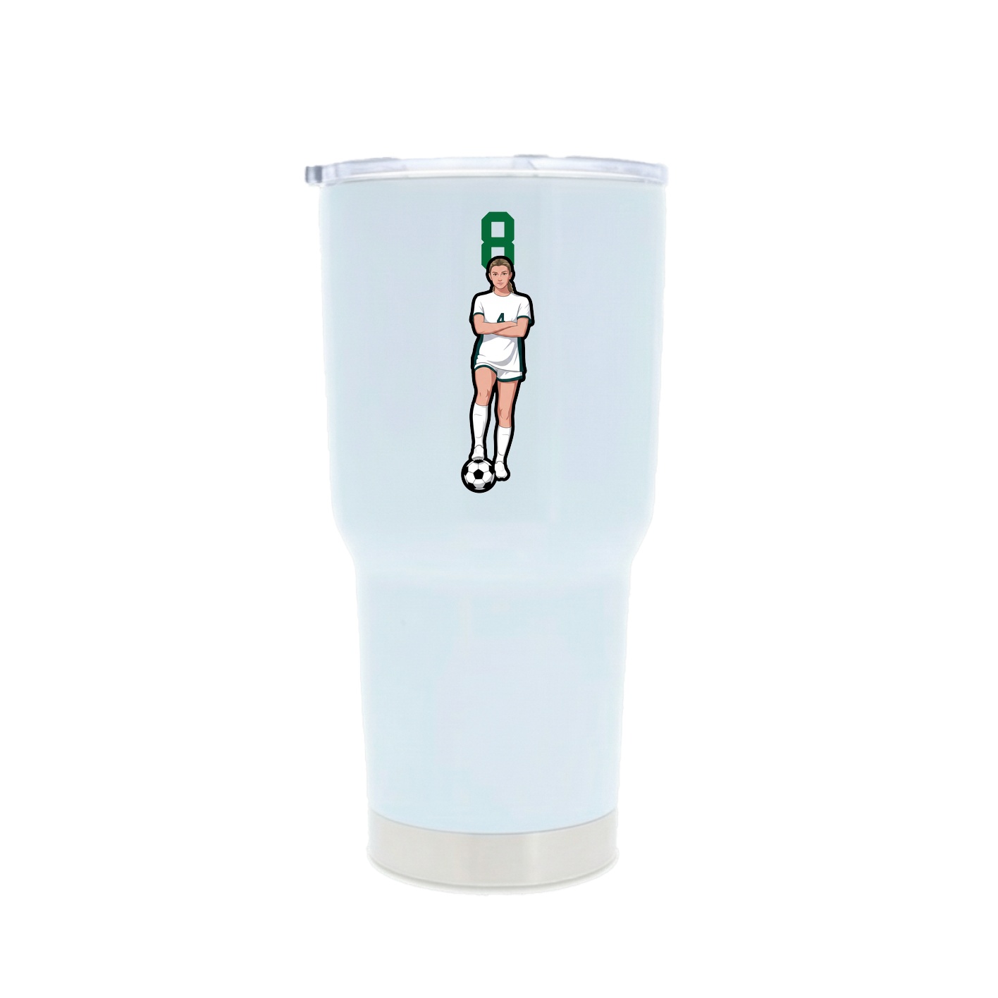 30oz Stainless Steel Tumbler — Number Top in White