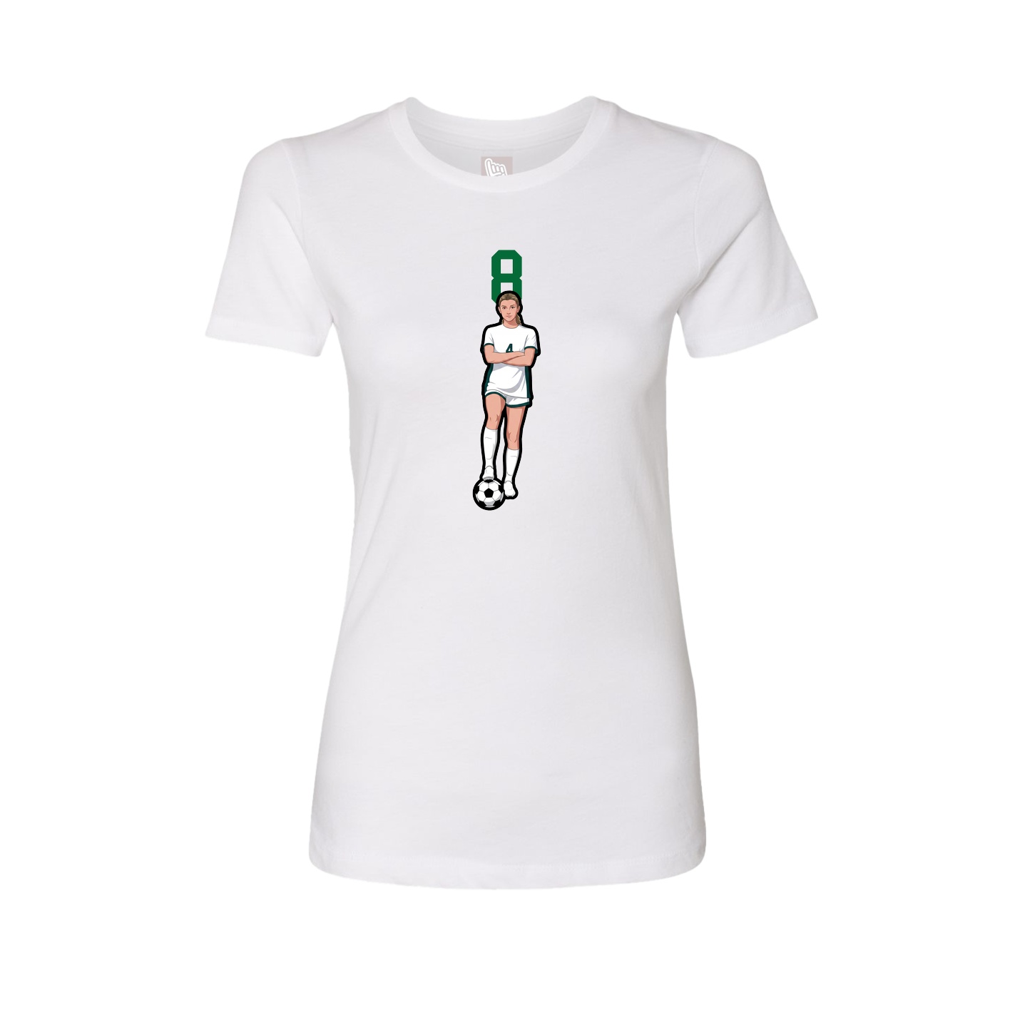 Fitted Women's Tee — Number Top in White