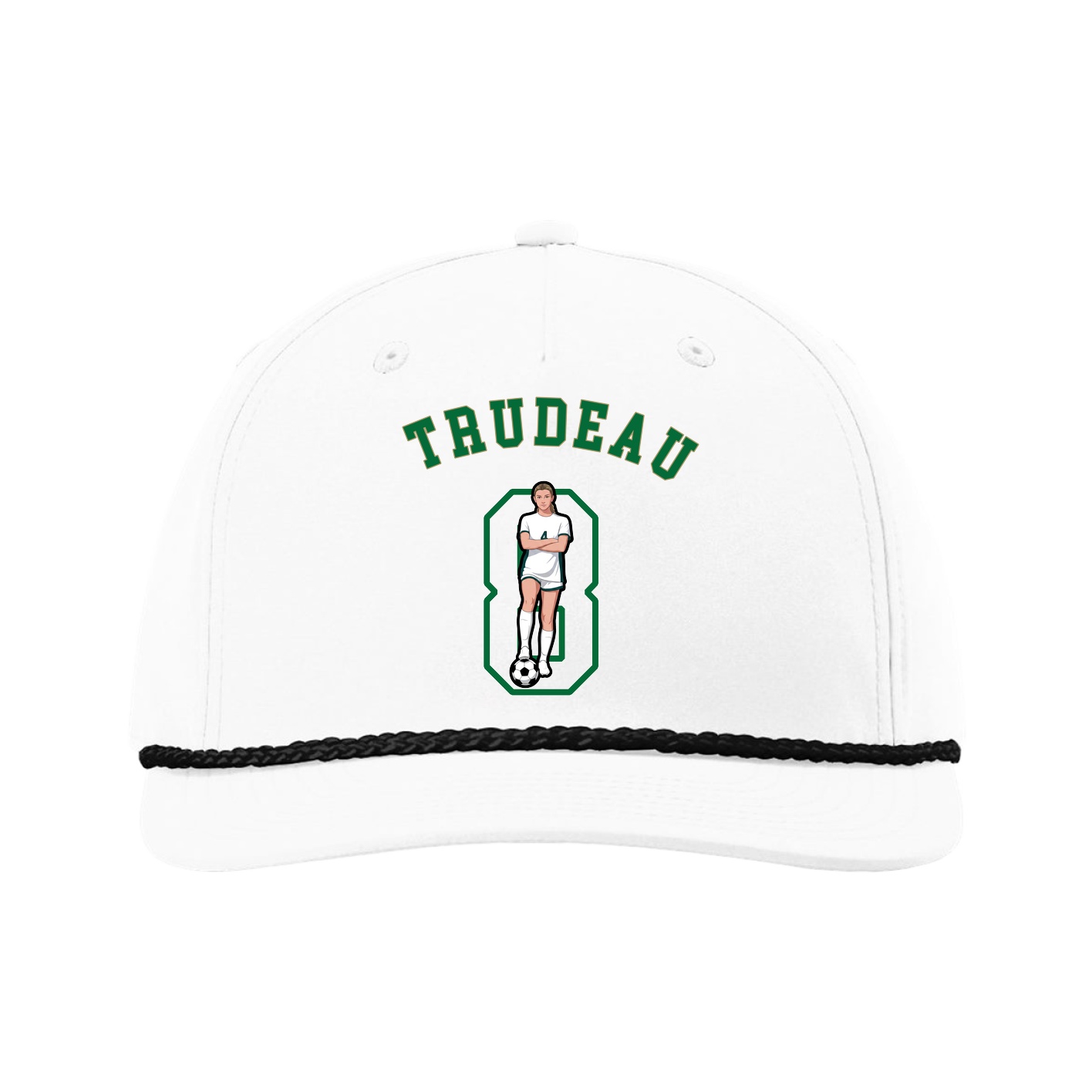 Five-Panel Classic Rope Cap — Shirsey Arch in White