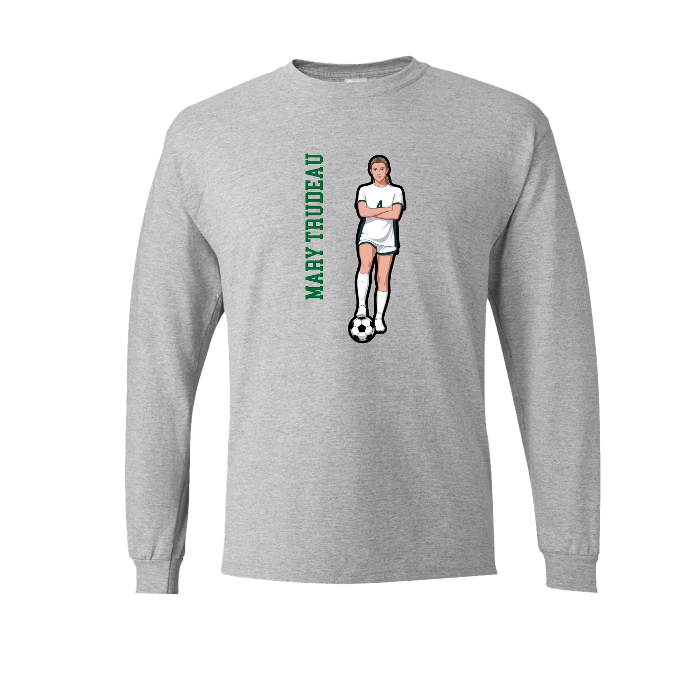 Long Sleeve Tee — Name Vertical in Grey