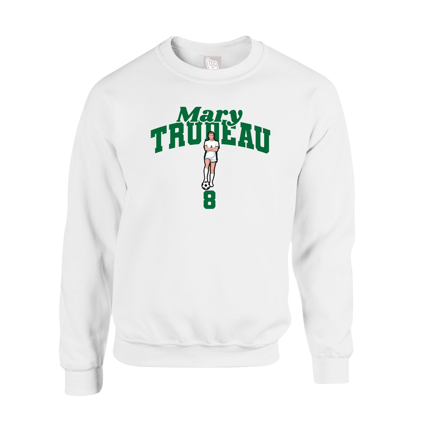Fleece Crew — Signature Arch in White