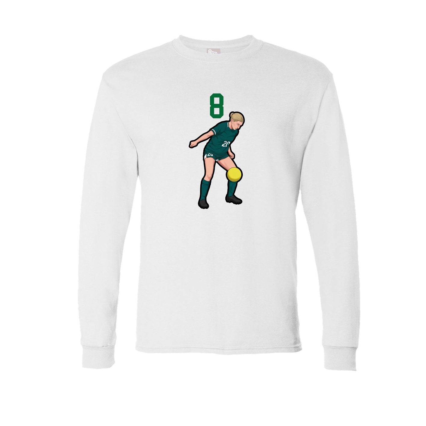 Long Sleeve Tee — Number Top in White