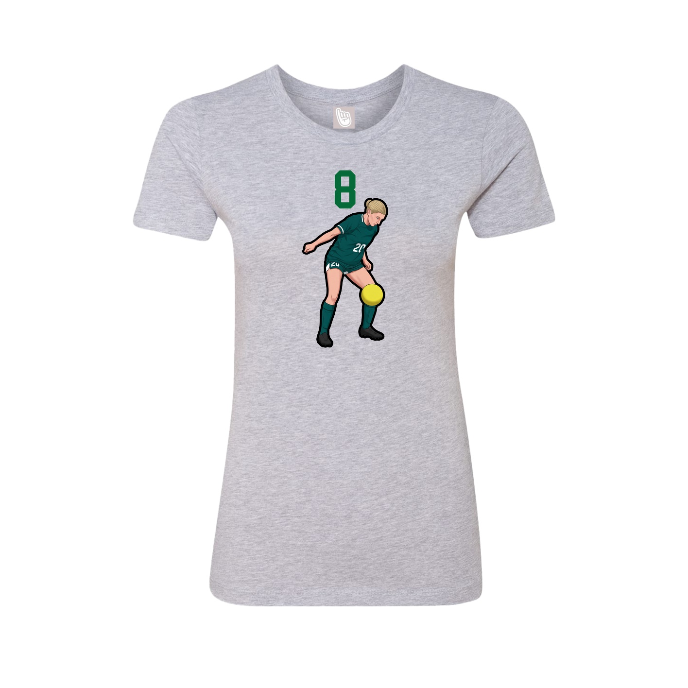 Fitted Women's Tee — Number Top in Grey
