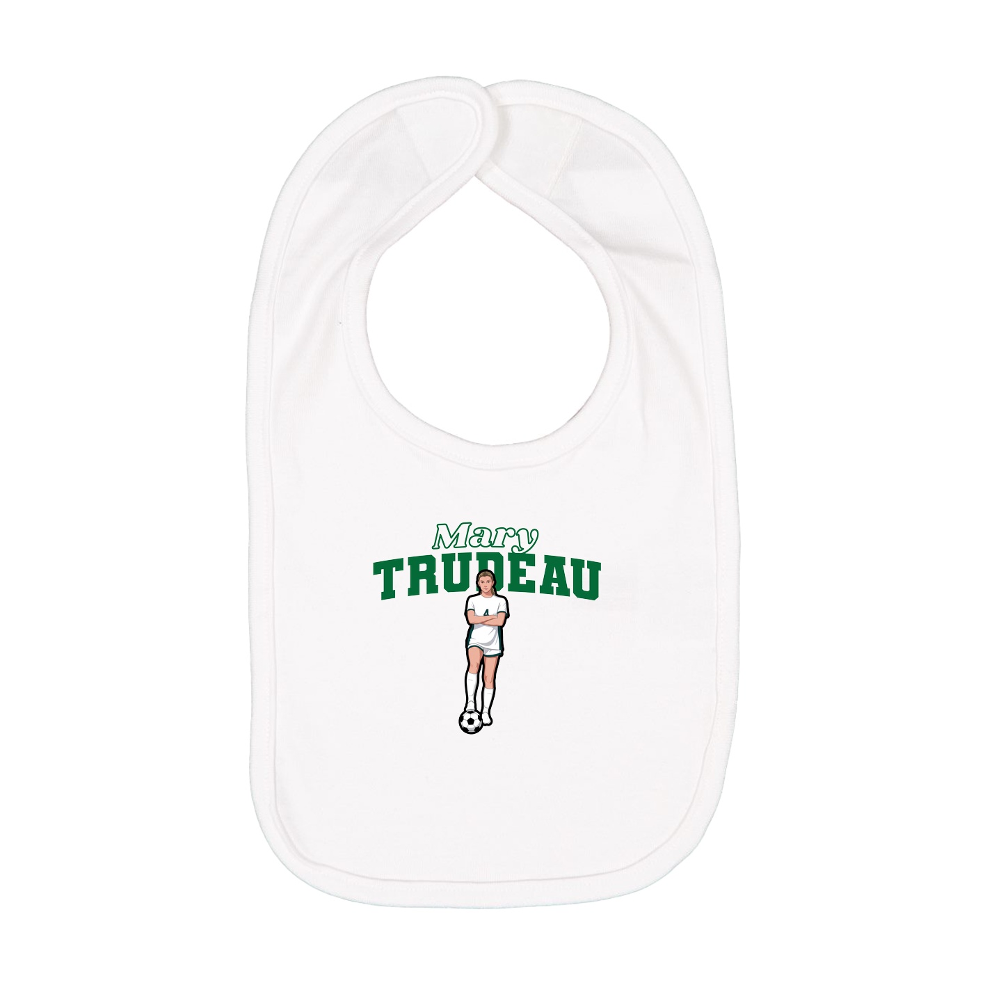 Infant Bib — Name Arch in White