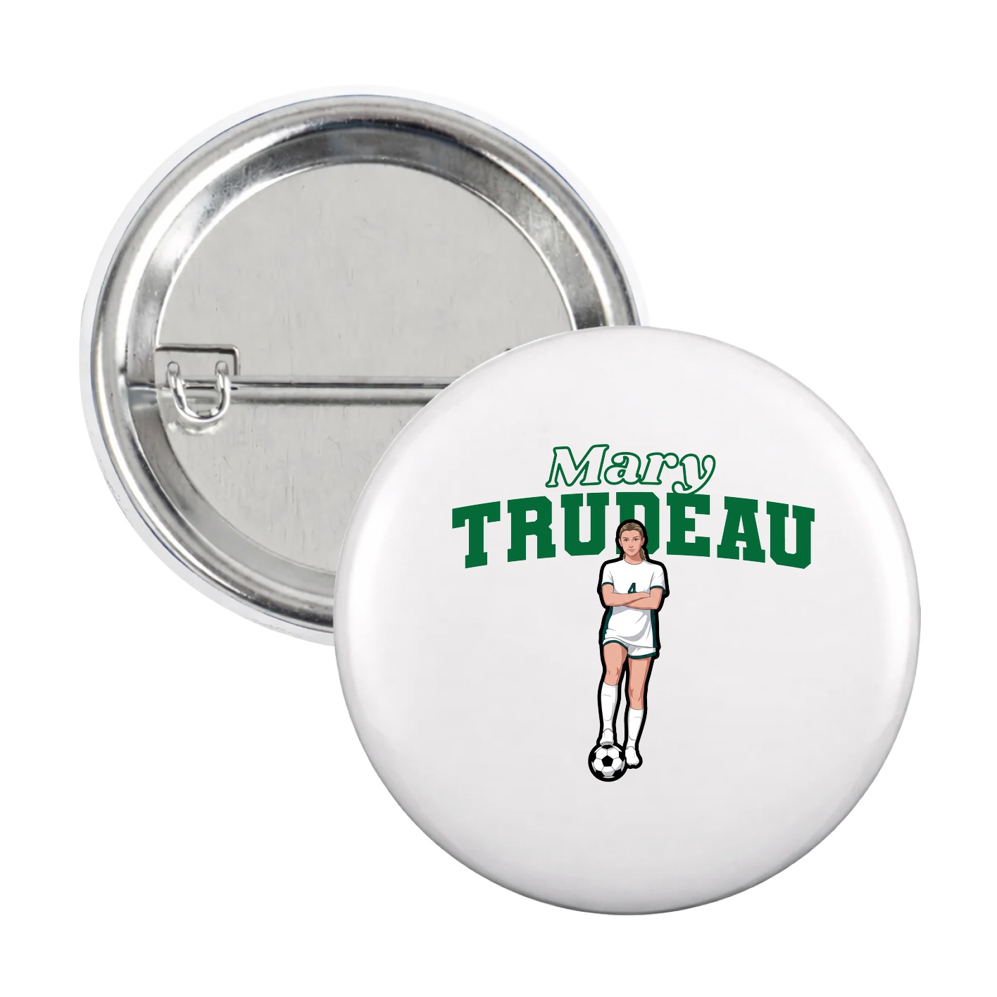 Game Day Button — Name Arch in White