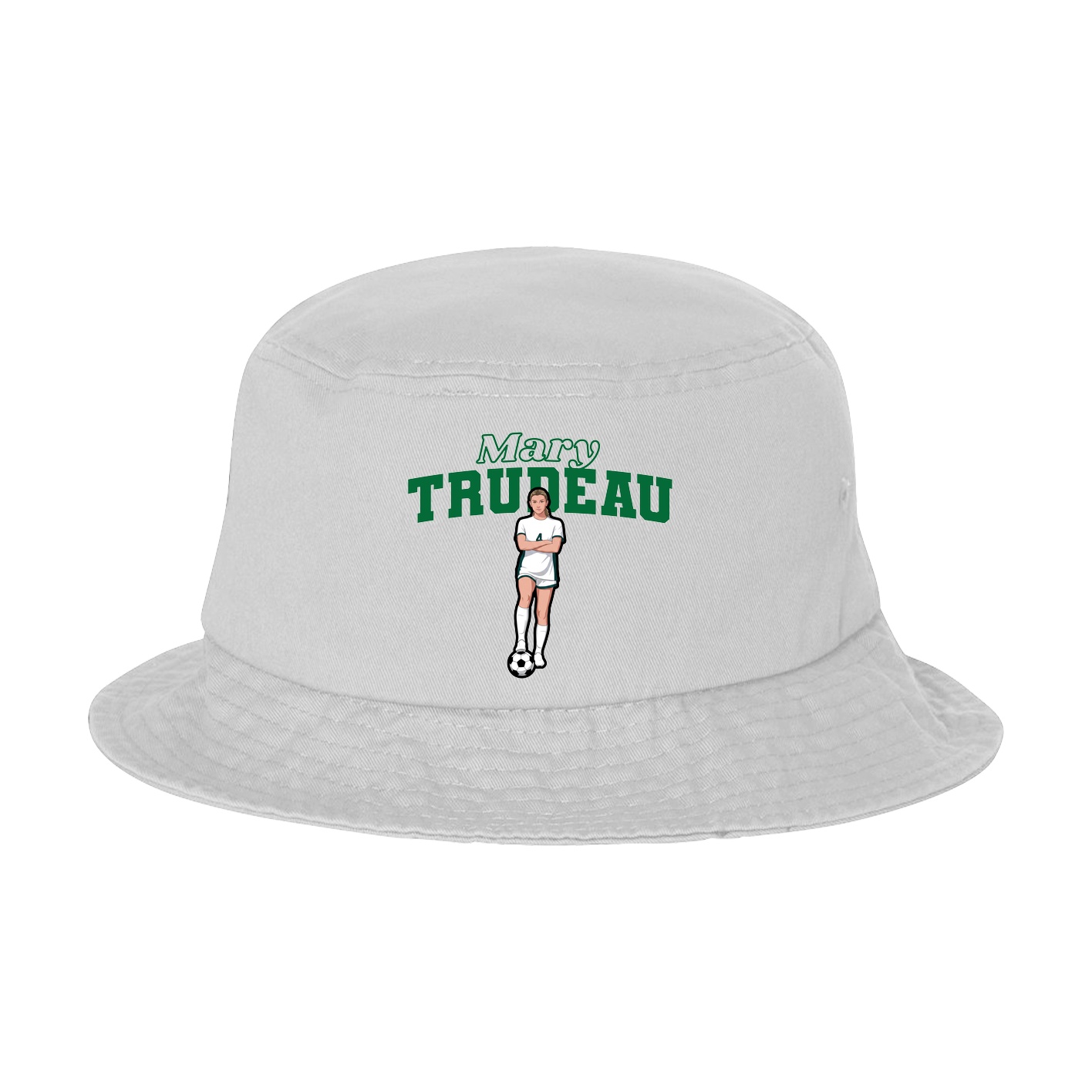 Bucket Cap — Name Arch in White