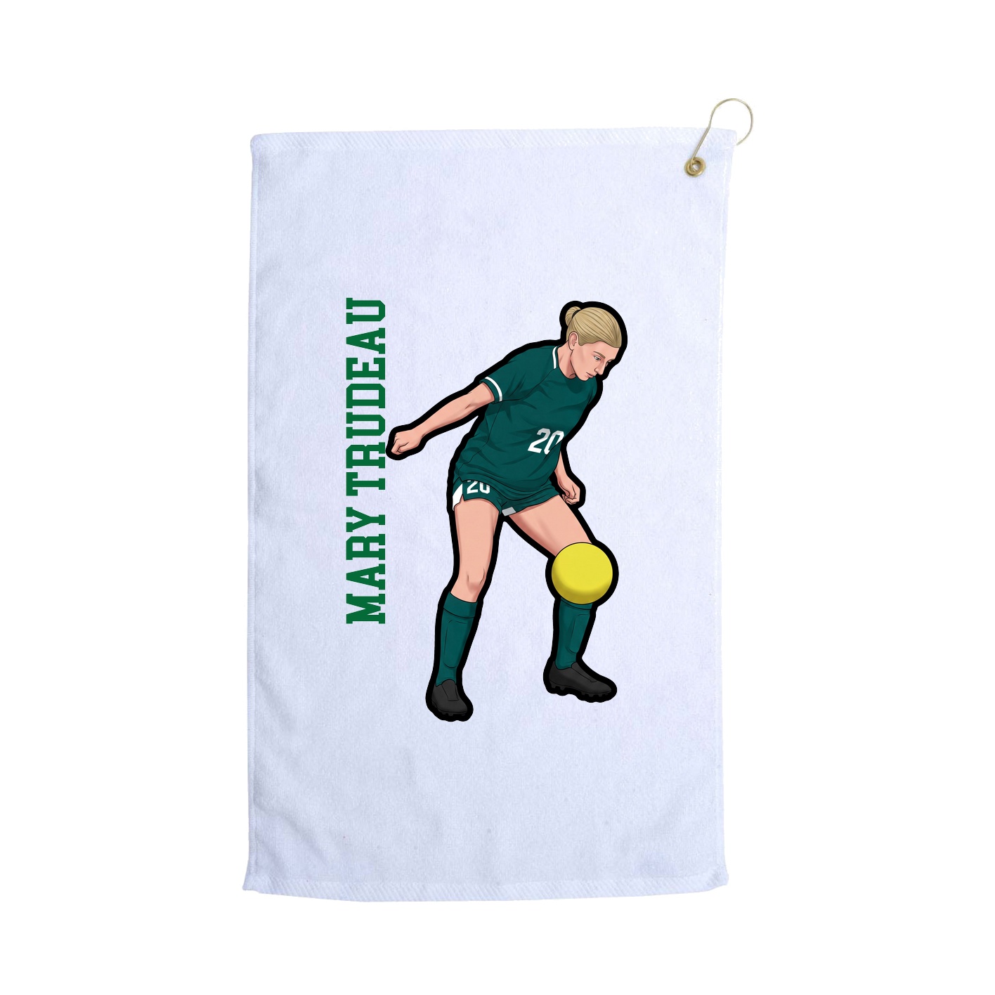 Golf Towel — Name Vertical in White