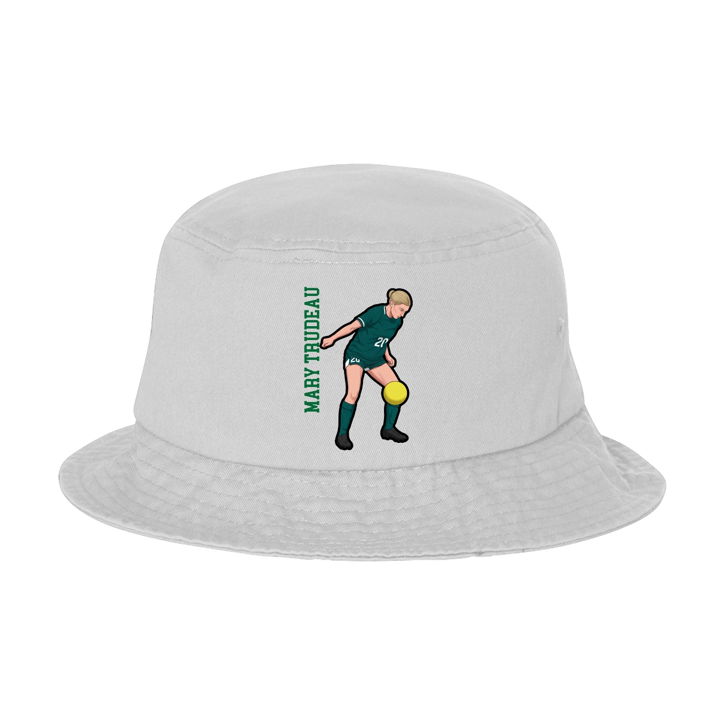 Bucket Cap — Name Vertical in White