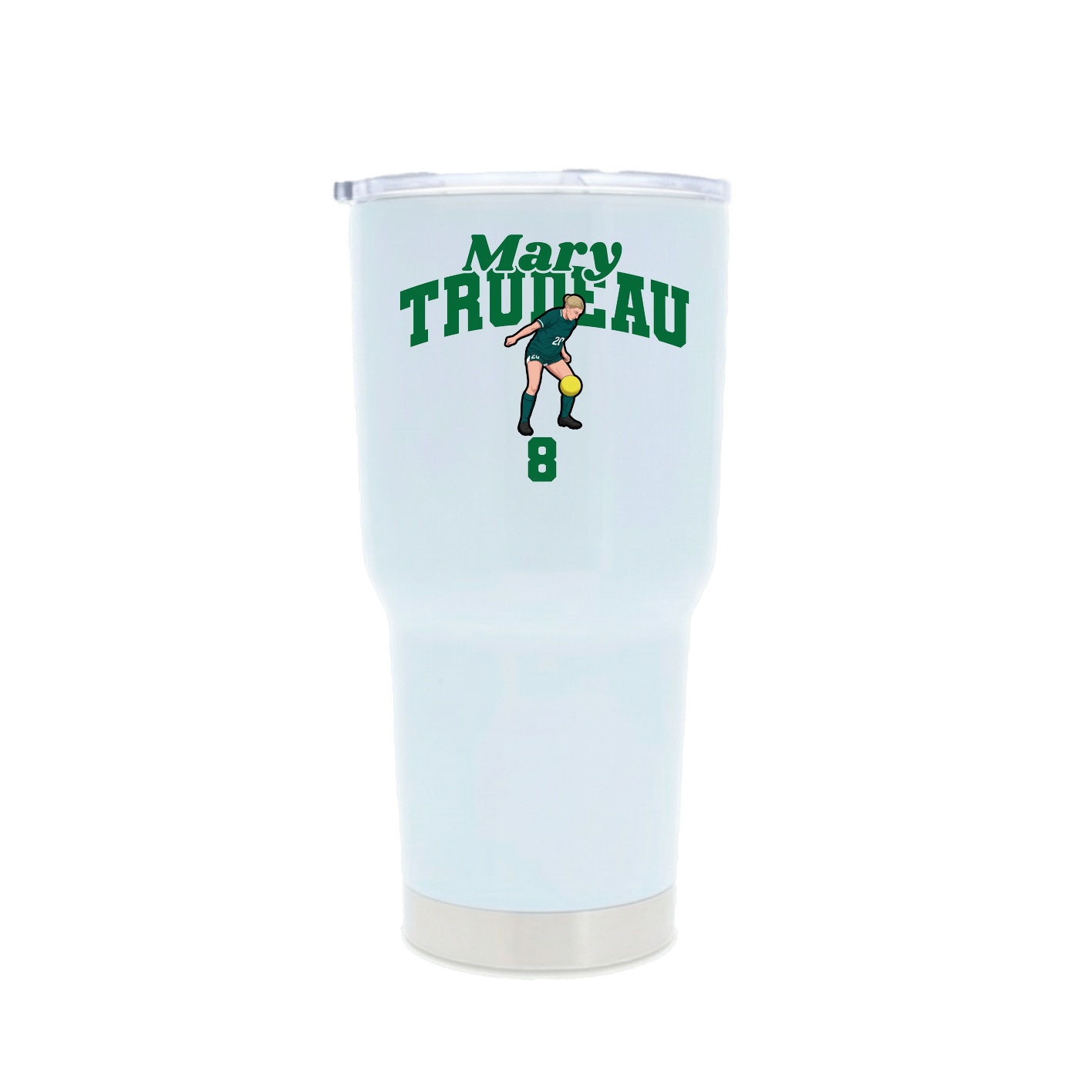 30oz Stainless Steel Tumbler — Signature Arch in White