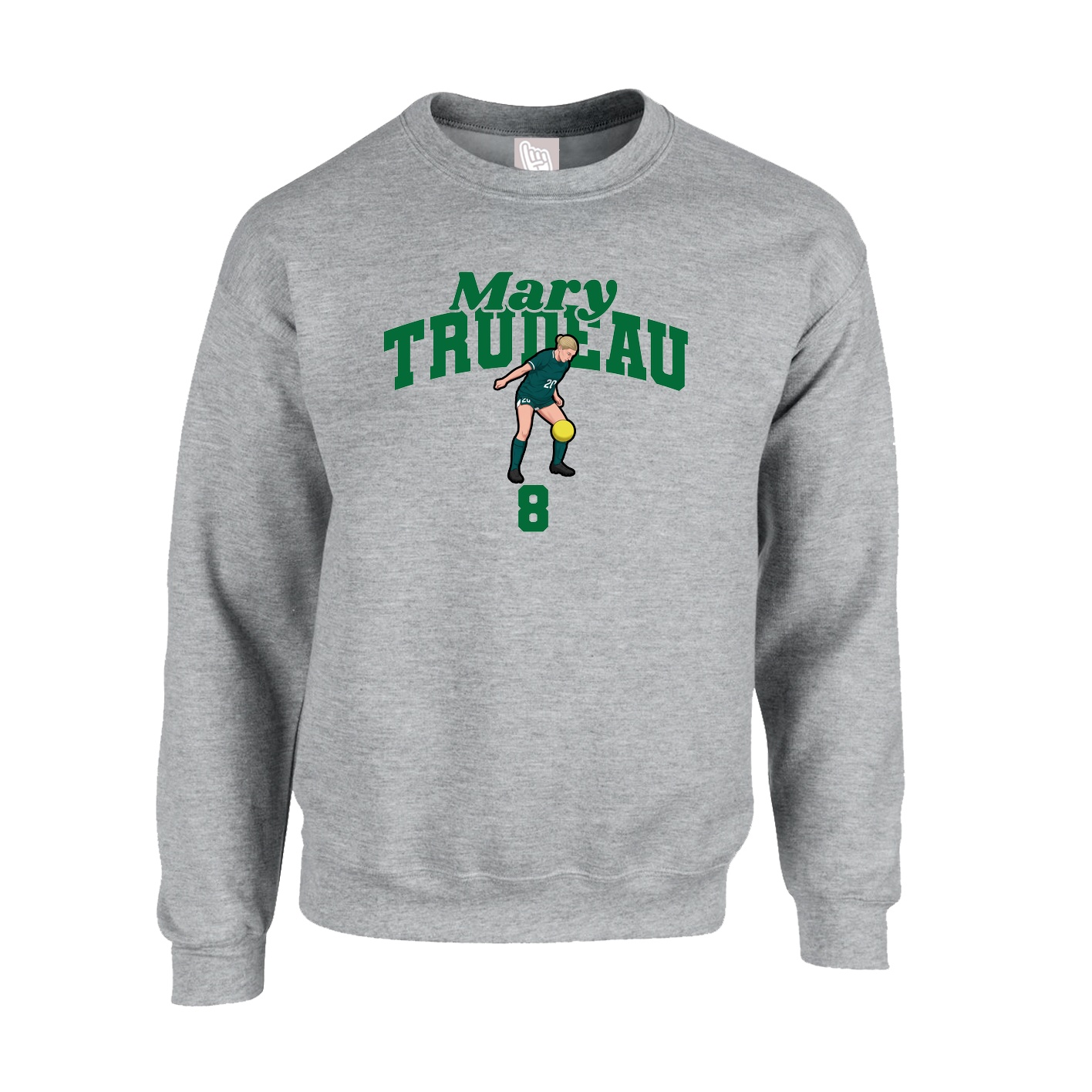 Fleece Crew — Signature Arch in Grey