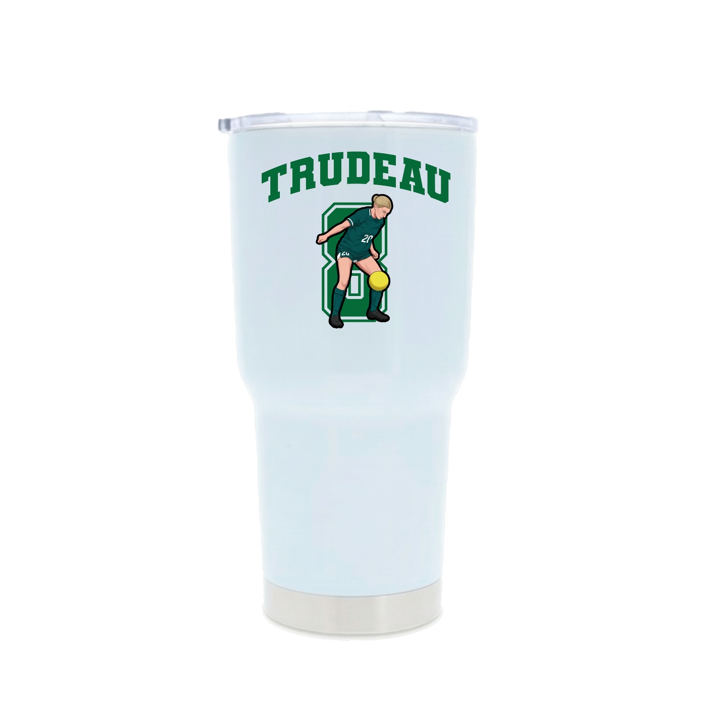 30oz Stainless Steel Tumbler — Number in White