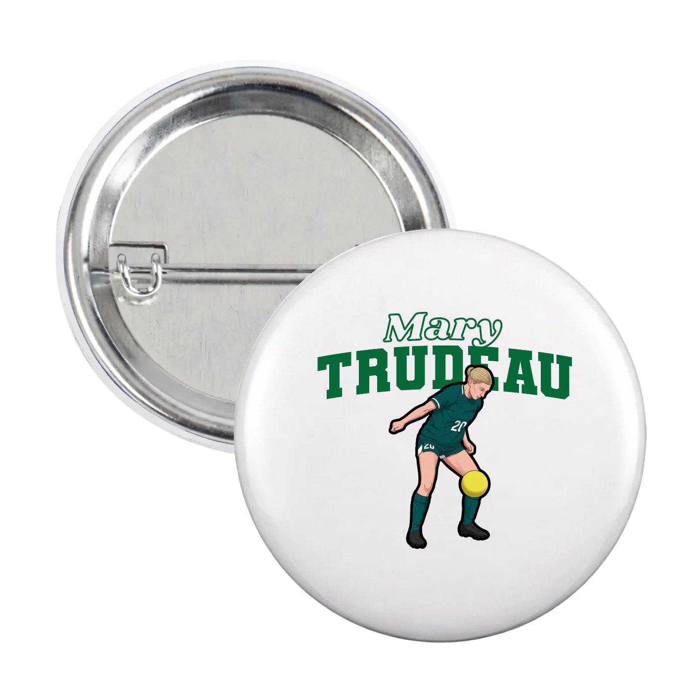 Game Day Button — Name Arch in White