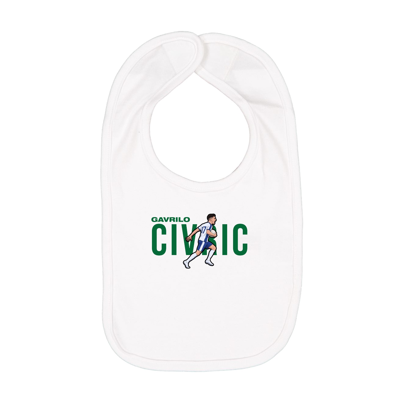 Infant Bib — Player Name in White