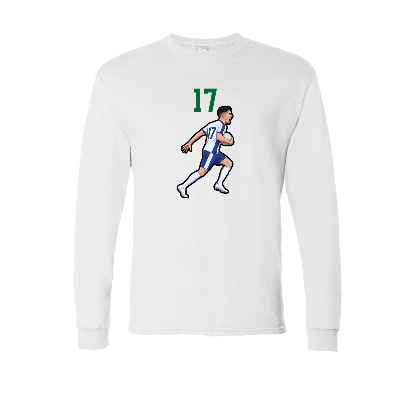 Long Sleeve Tee — Number Top in White
