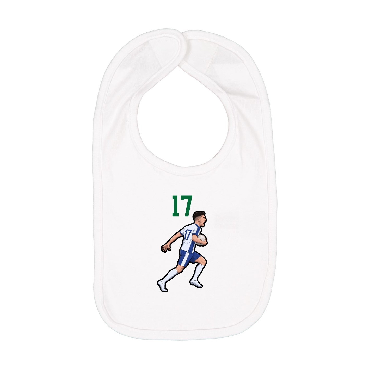 Infant Bib — Number Top in White