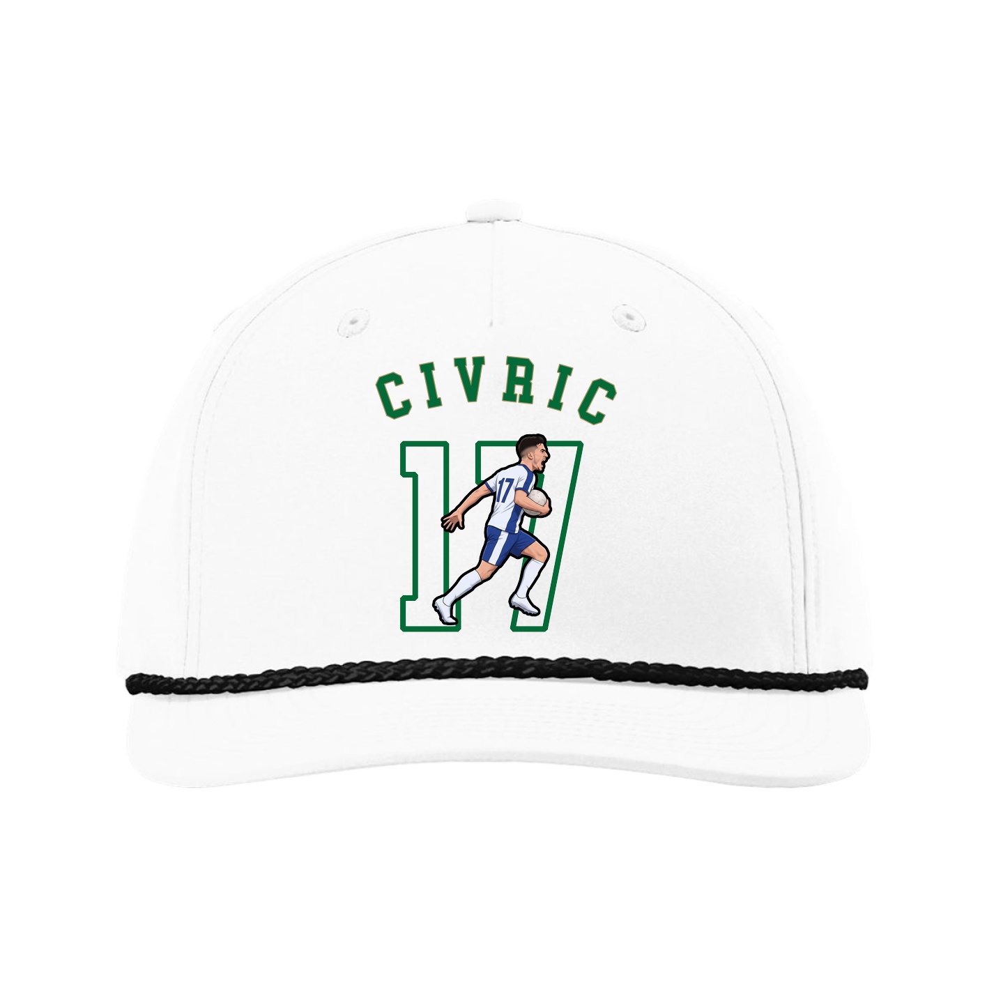 Five-Panel Classic Rope Cap — Shirsey Arch in White