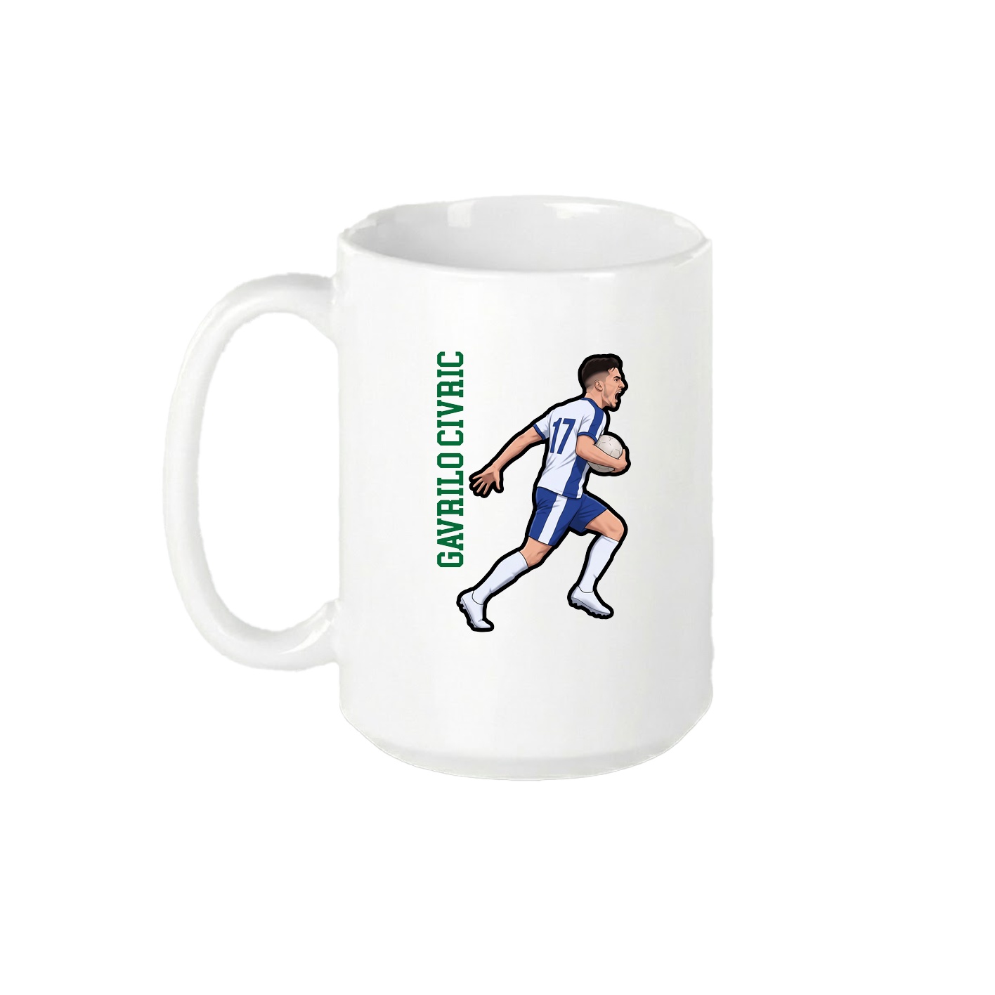 15oz Coffee Mug — Name Vertical in White