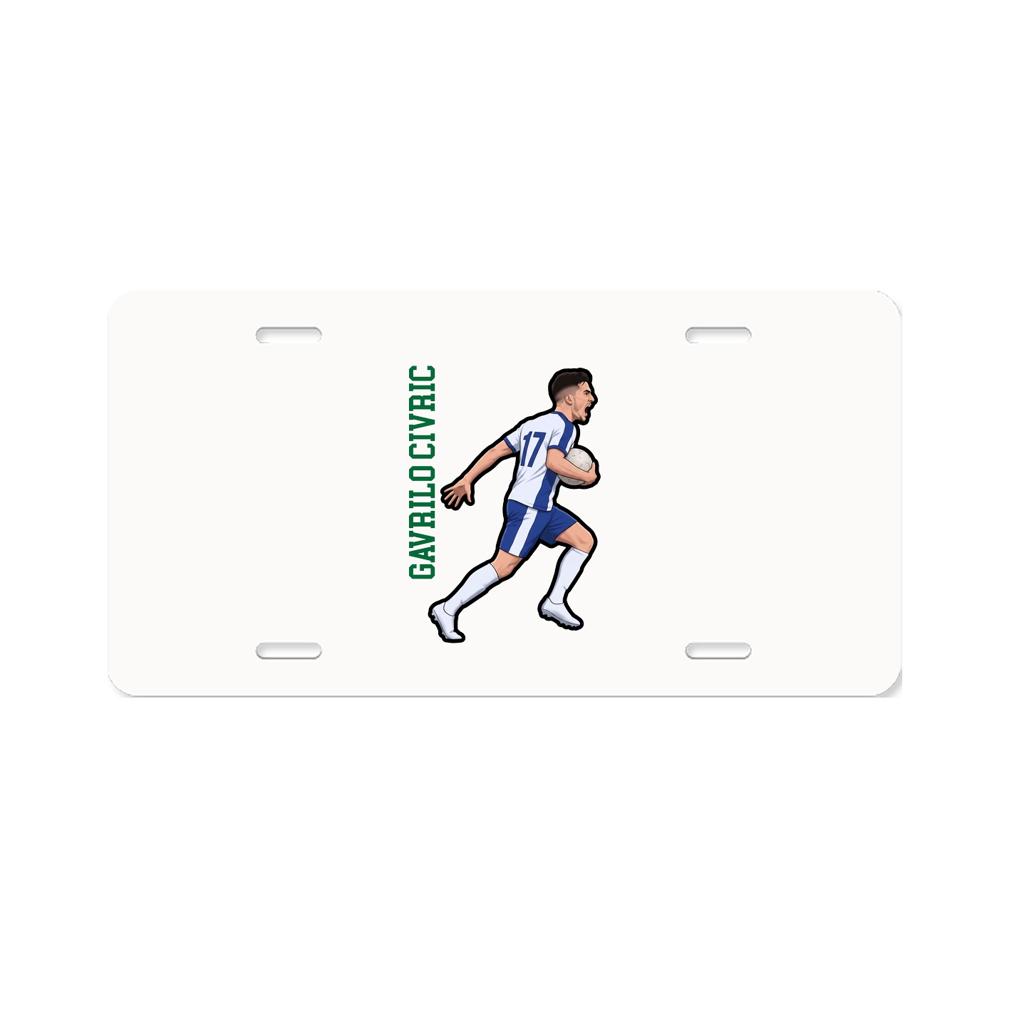 License Plate — Name Vertical in Classic