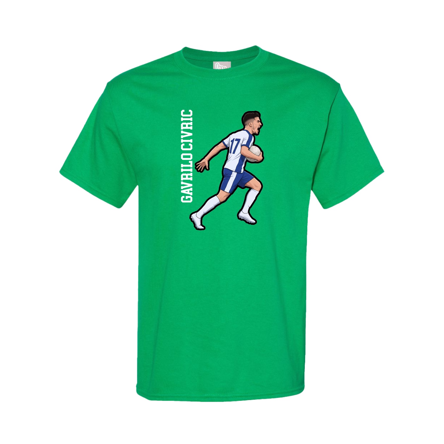 Tee — Name Vertical in Green