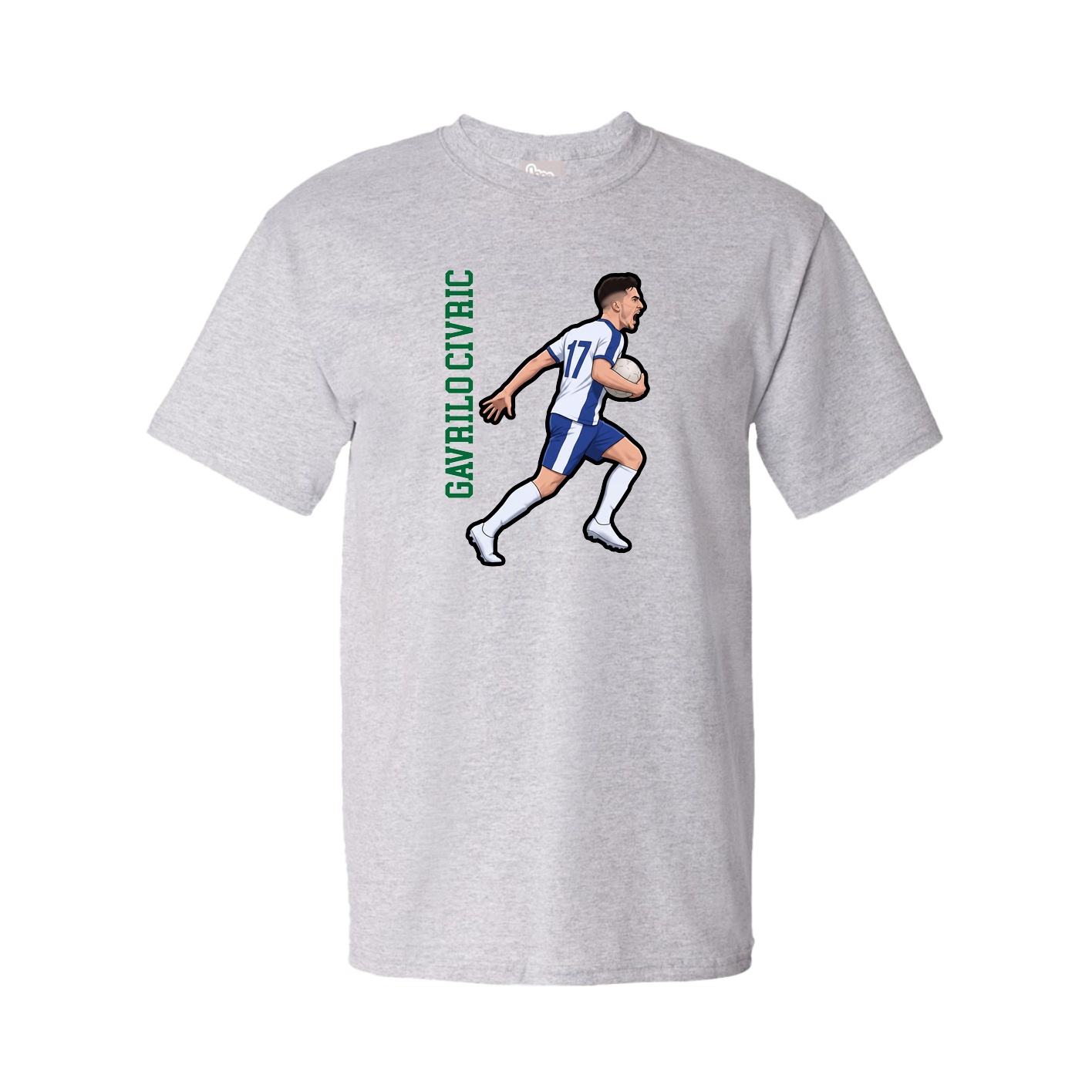 Youth Tee — Name Vertical in Grey