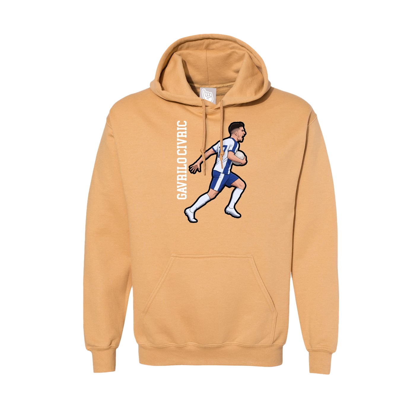 Hoodie — Name Vertical in Vegas Gold