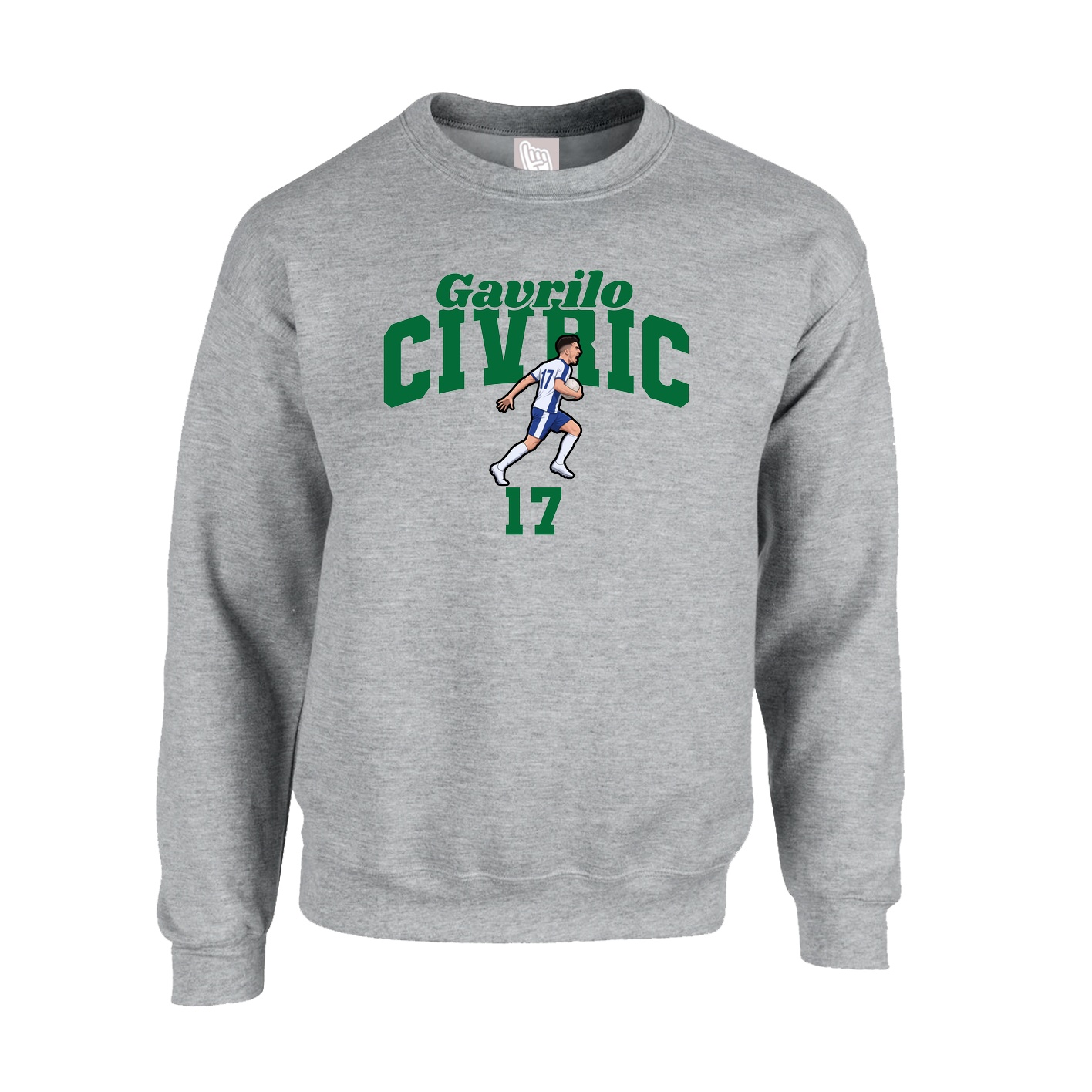 Fleece Crew — Signature Arch in Grey