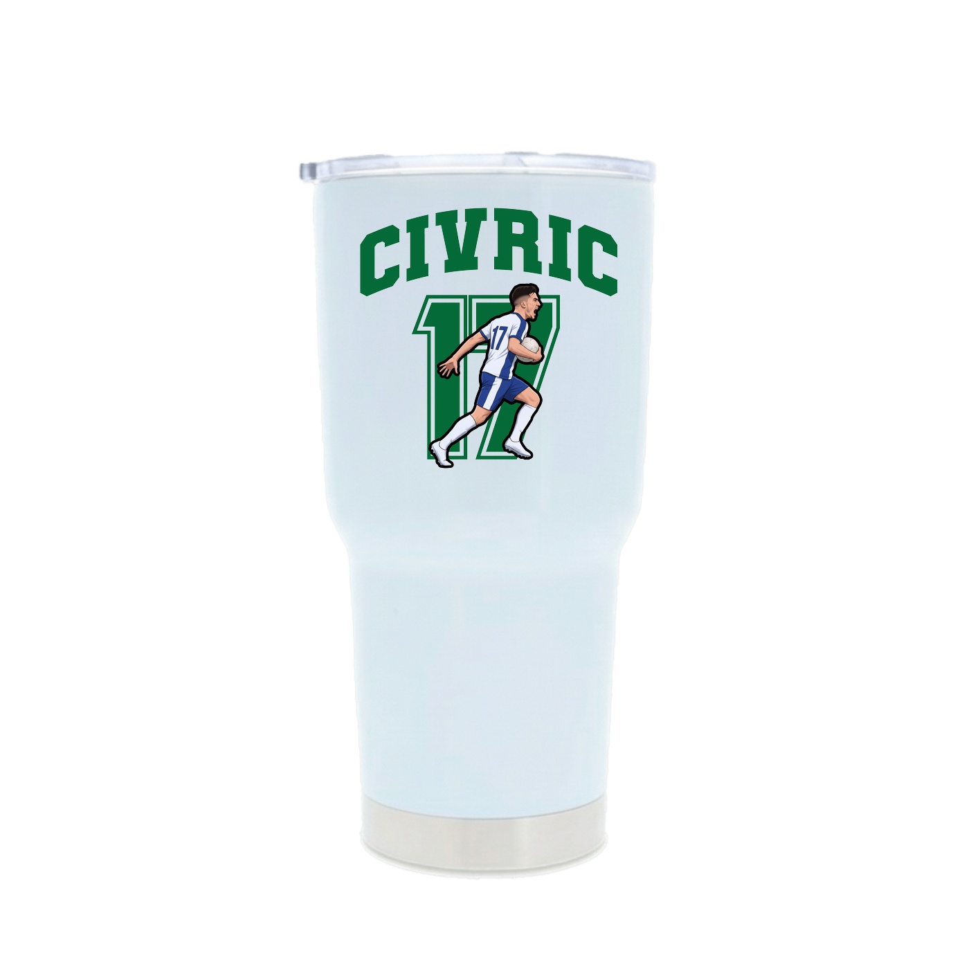 30oz Stainless Steel Tumbler — Number in White