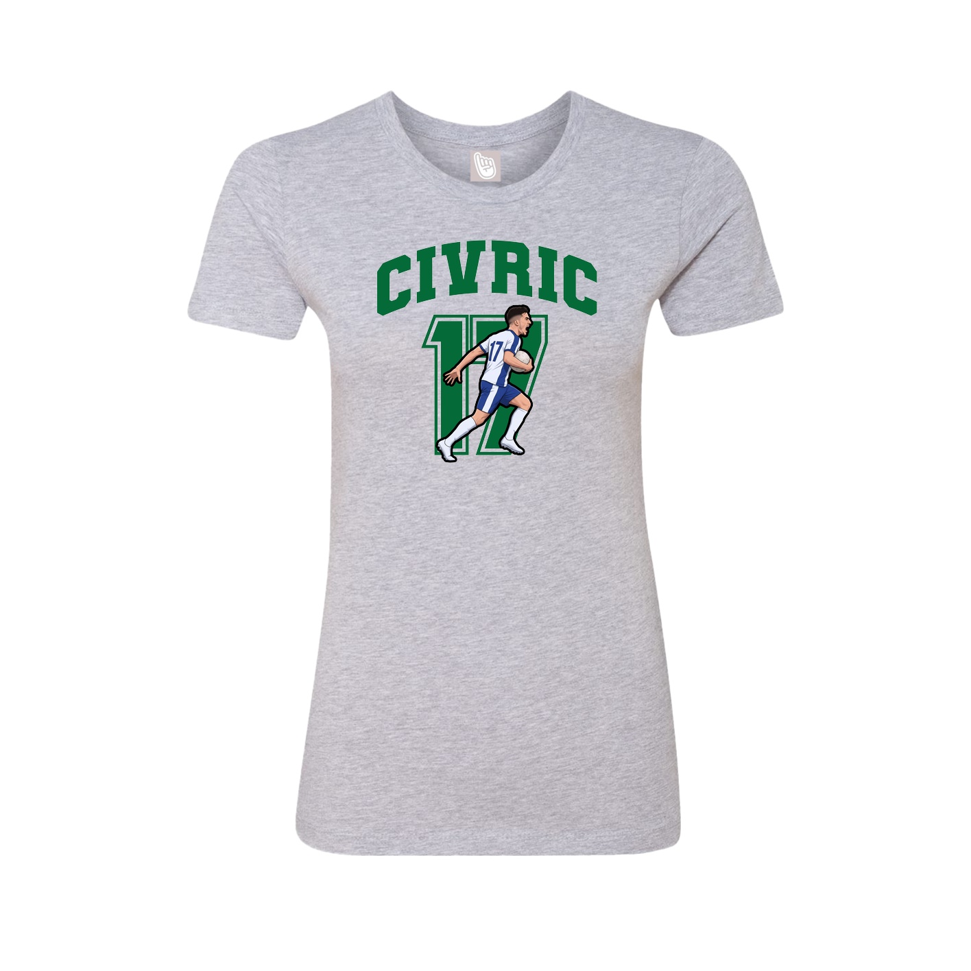 Fitted Women's Tee — Number in Grey
