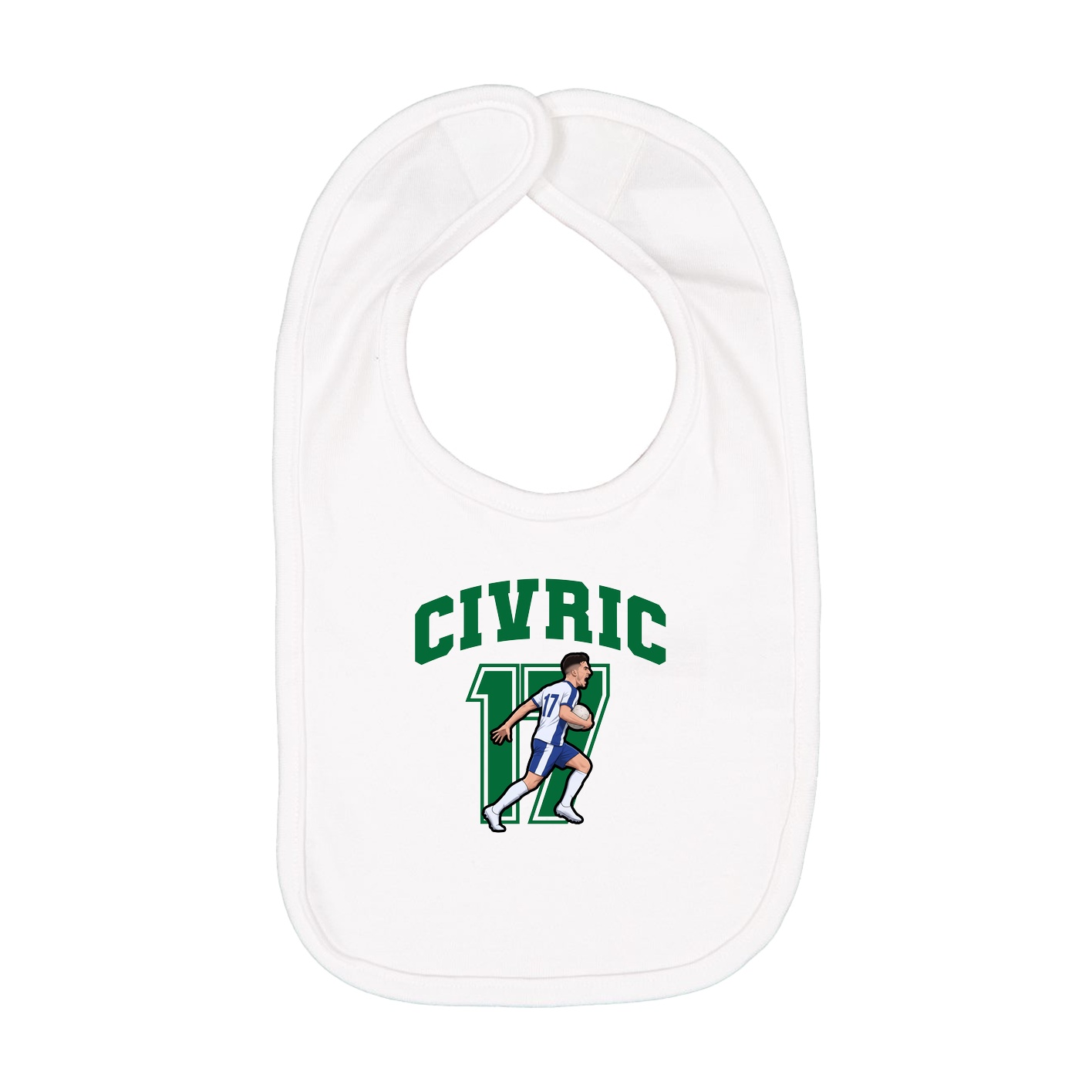 Infant Bib — Number in White