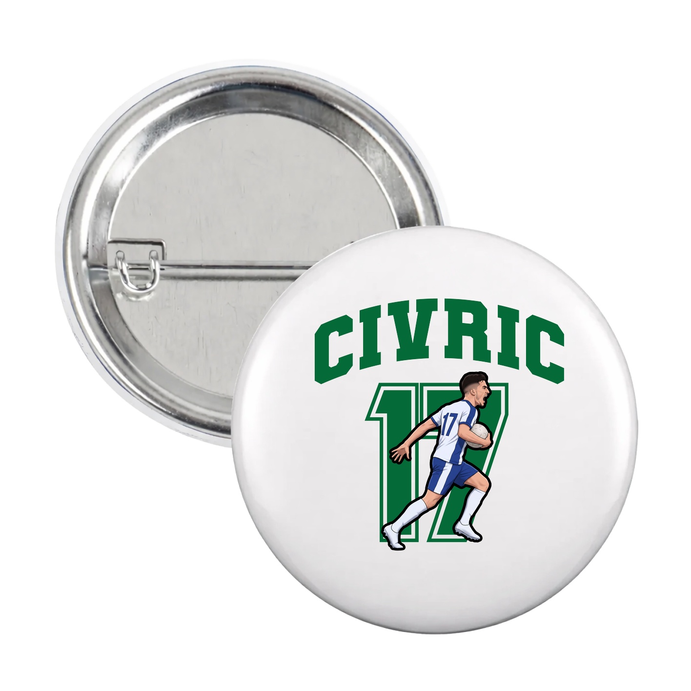 Game Day Button — Number in White