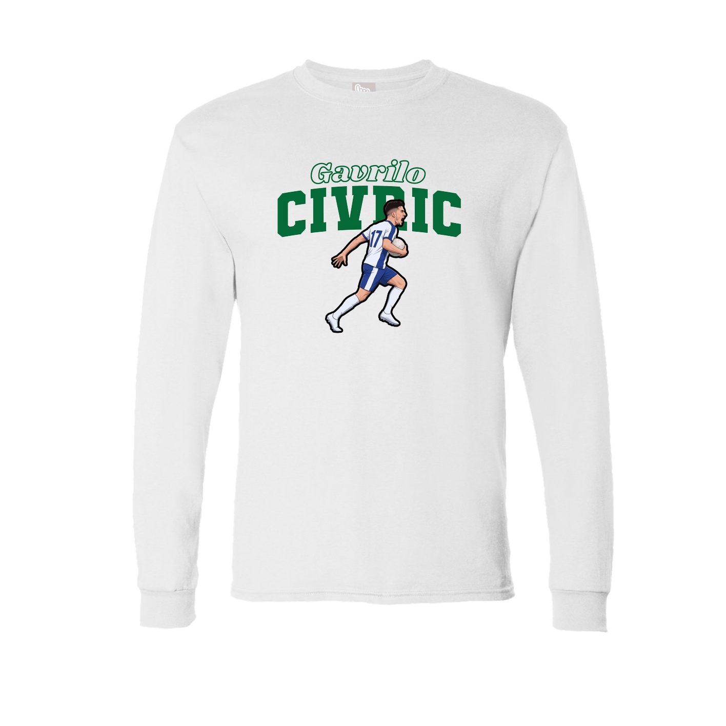 Long Sleeve Tee — Name Arch in White