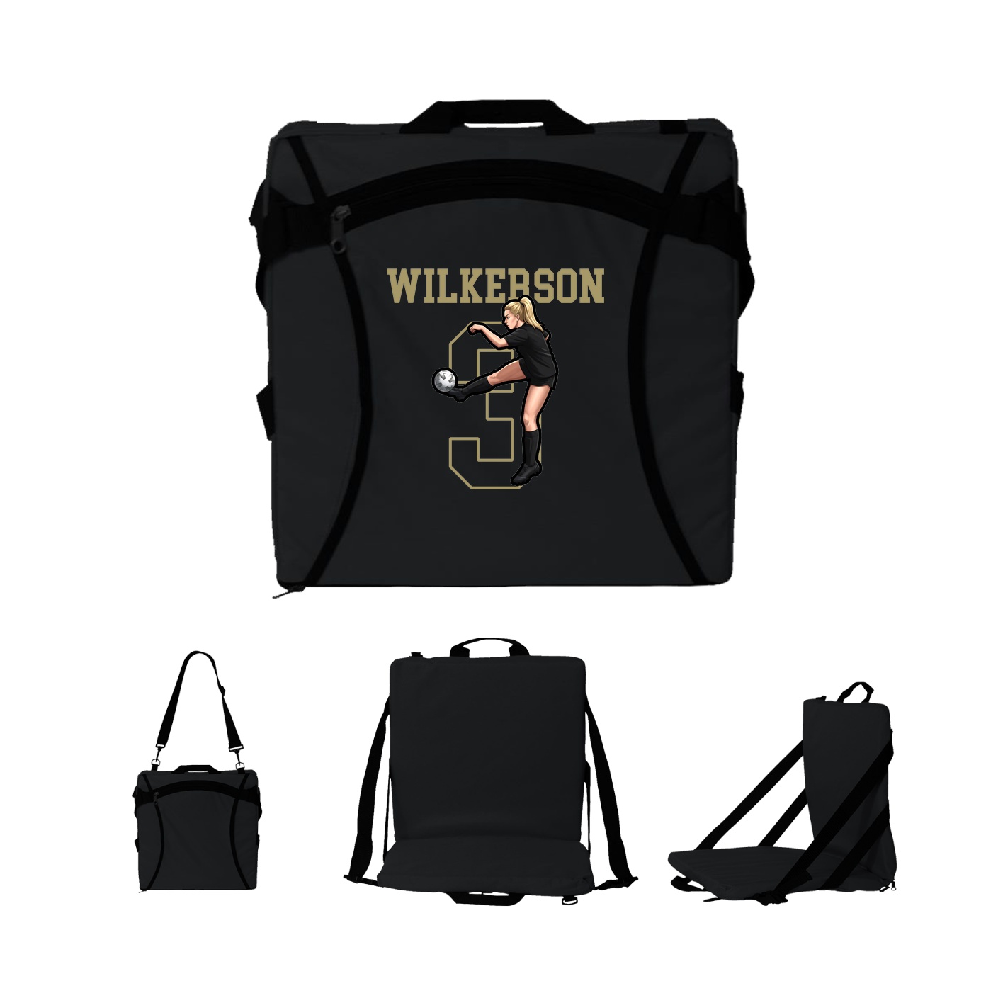 Folding Stadium Seat — Shirsey in Black
